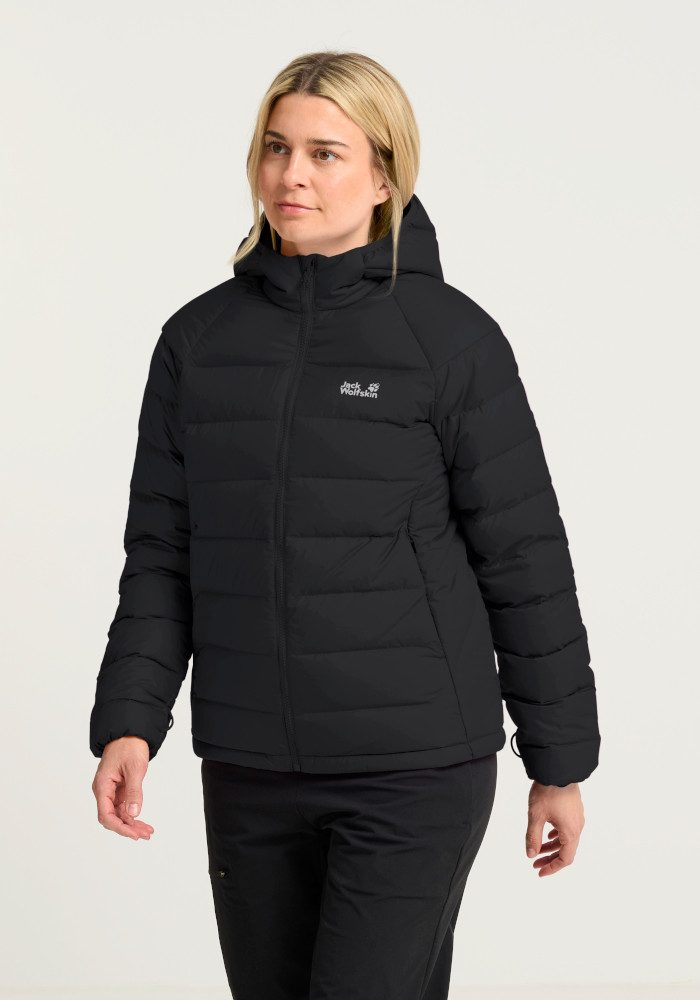 Jack Wolfskin Daunenjacke WILD PASS DOWN HOODY W RDS Daunenjacke mit Kapuze, warm, wind- und wasserabweisend