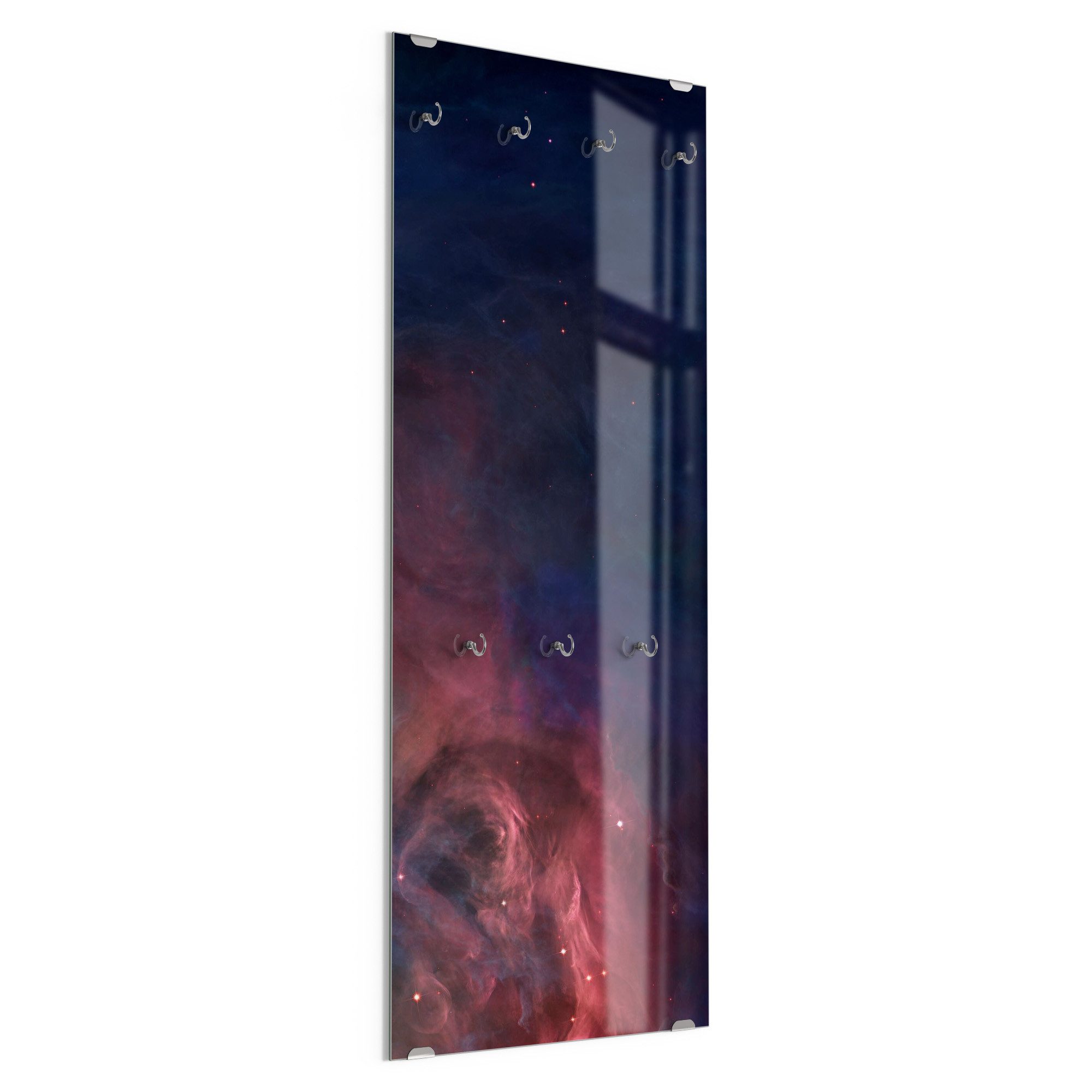 DEQORI Kleiderhaken 'Farbenfrohe Galaxie', Glas Garderobe hängend Flur Jackenhalter modern Wandgarderobe Haken
