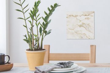 OneMillionCanvasses® Leinwandbild Marmor - Limette - Gold - Luxus - Marmoroptik - Weiß, (1 St), Leinwand Bilder für Wohnzimmer Schlafzimmer