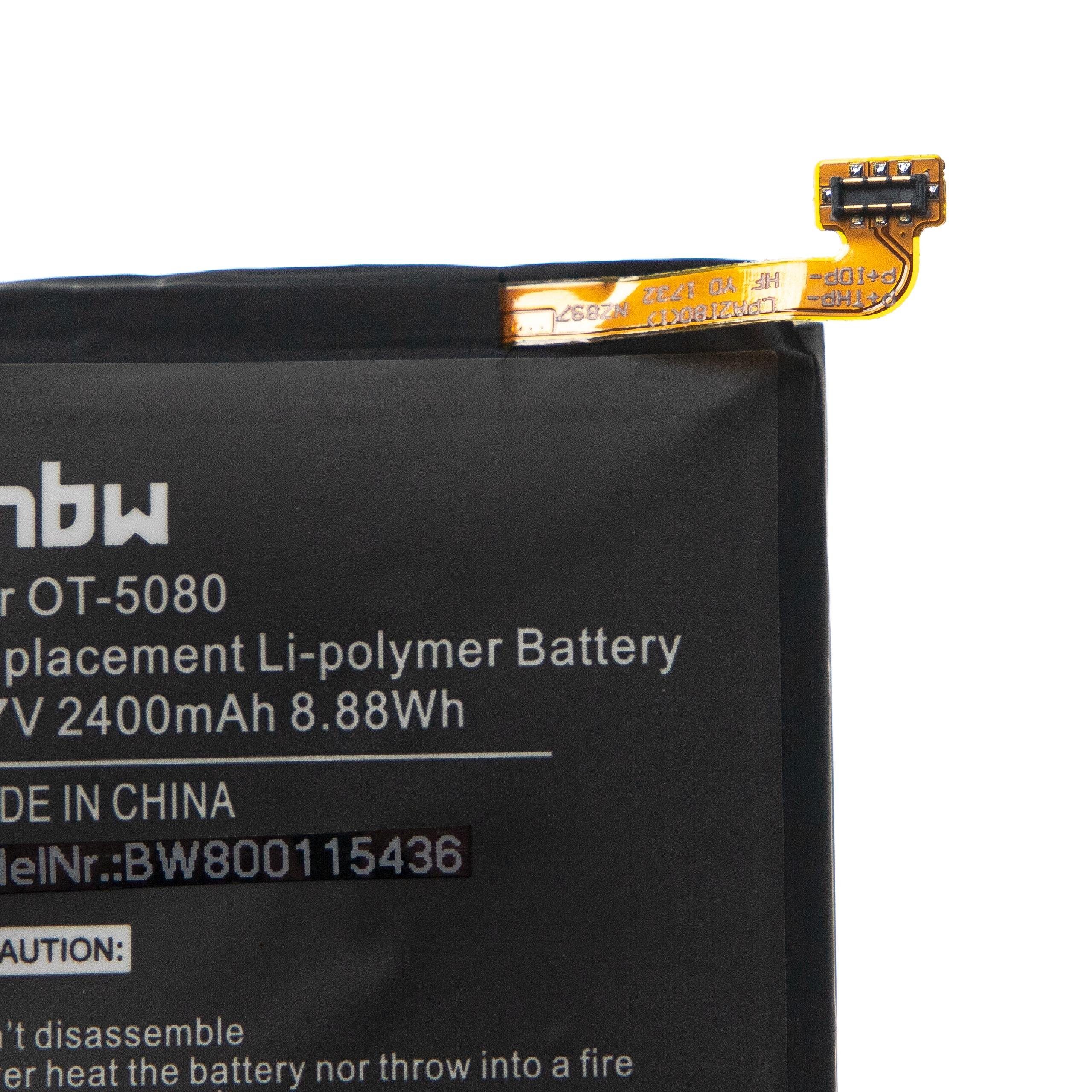 vhbw kompatibel mit (3,85 A577VL, TD-LTE, Smartphone-Akku 2400 Li-Polymer Lite 5080A Alcatel mAh Shine ZIP Shine V)