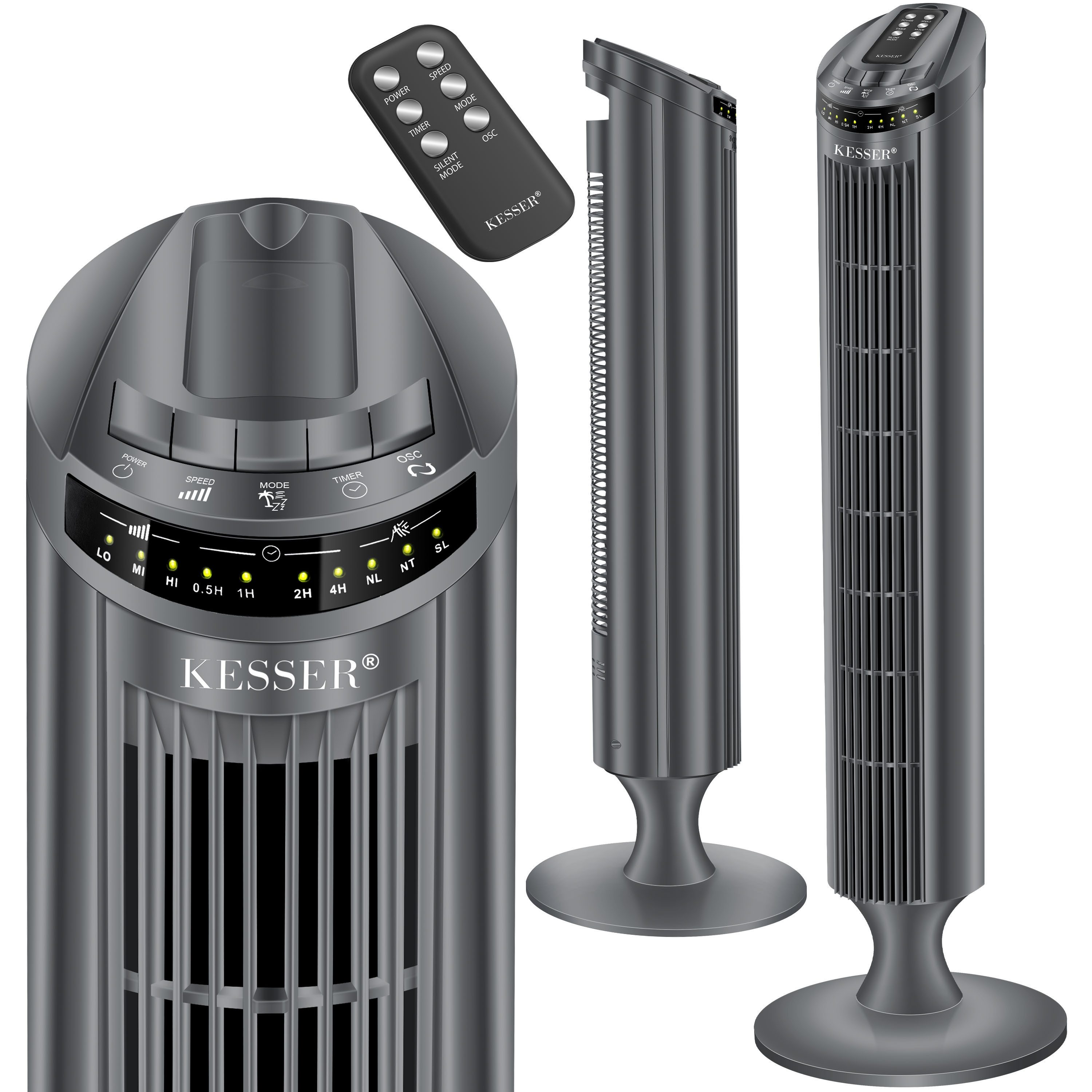 KESSER Turmventilator, Turmventilator FERNBEDIENUNG Ventilator LED Display