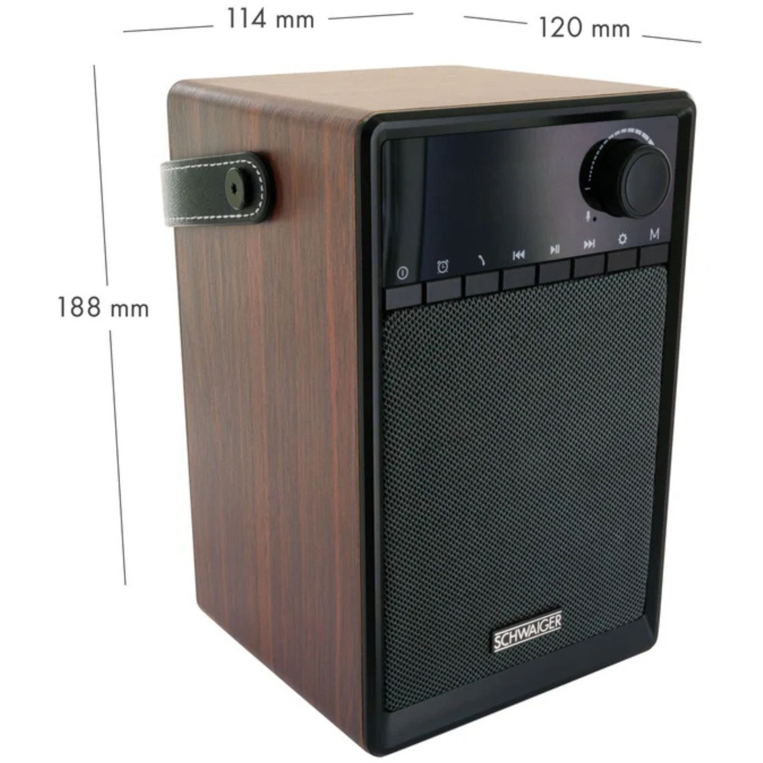 Schwaiger Radiowecker Radiowecker tragbar mit Bluetooth Lautsprecher Radio FM UKW AUX SD MP3-Player Wecker LED Display Sleep Sleeptimer – Bild 3 von 5