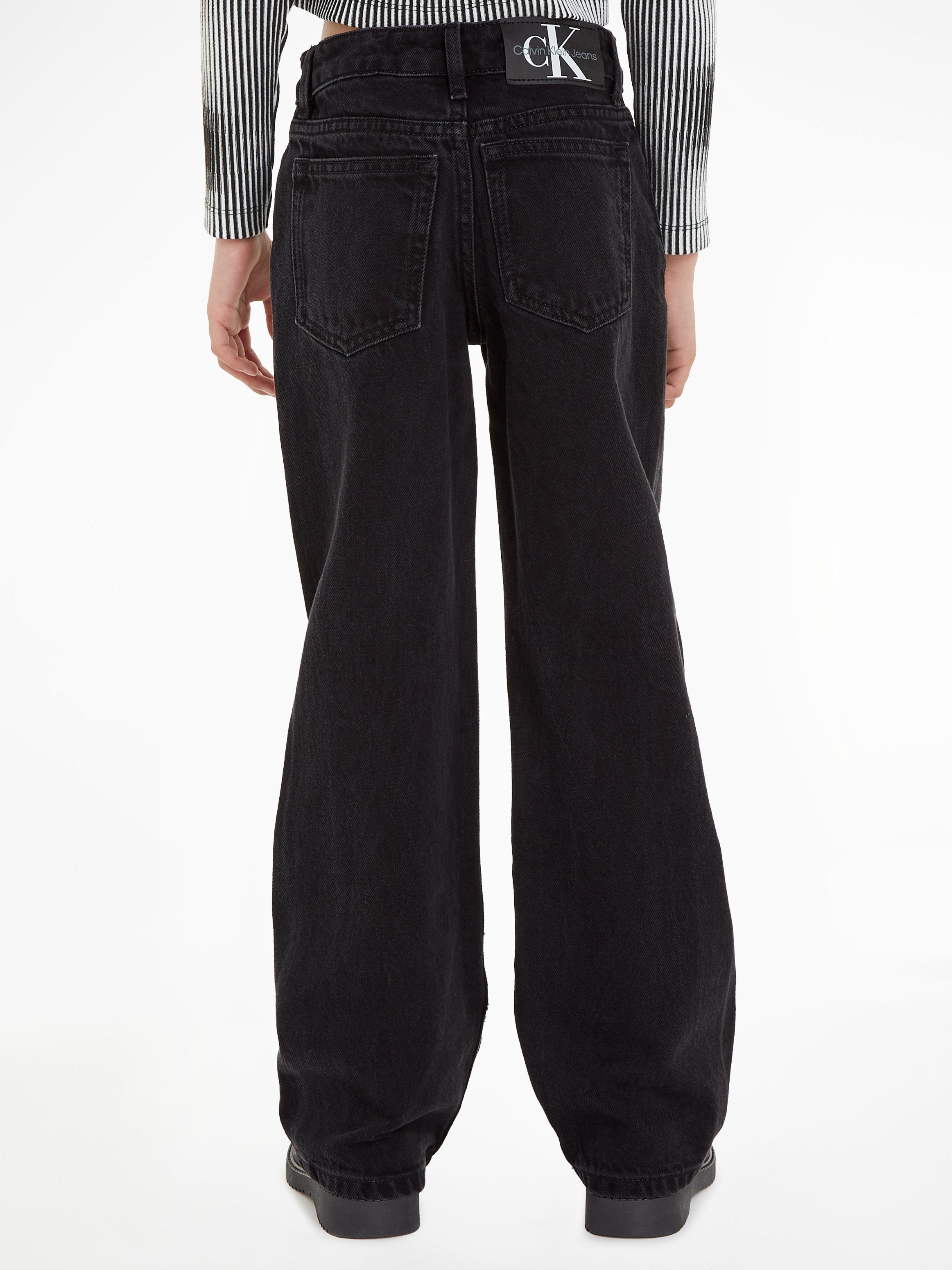 WASHED Stretch-Jeans WIDE Calvin Jeans BLACK Klein LEG
