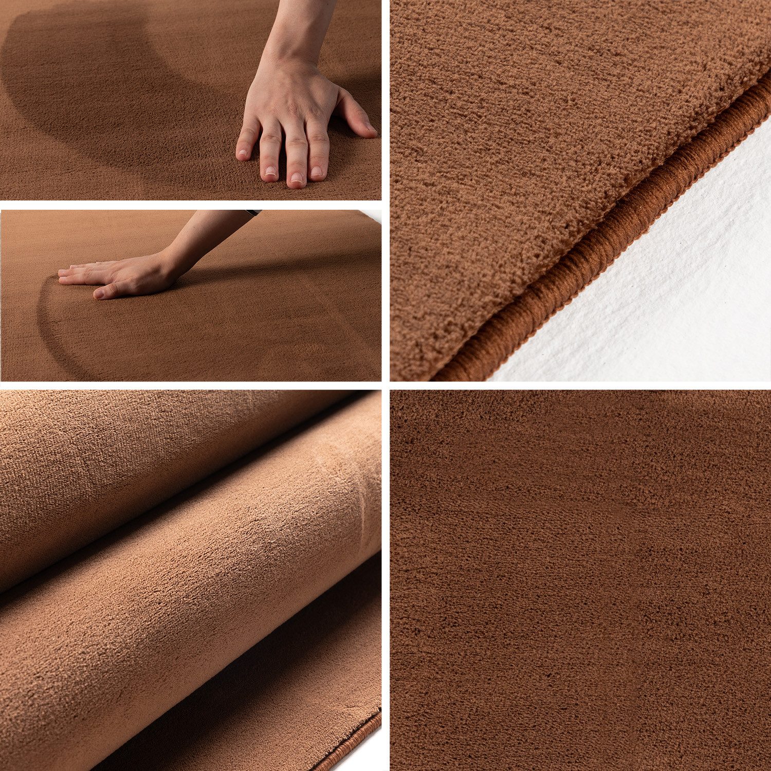 Carpettex Veloursteppich Unicolor - Einfarbig, Rund, günstig online kaufen