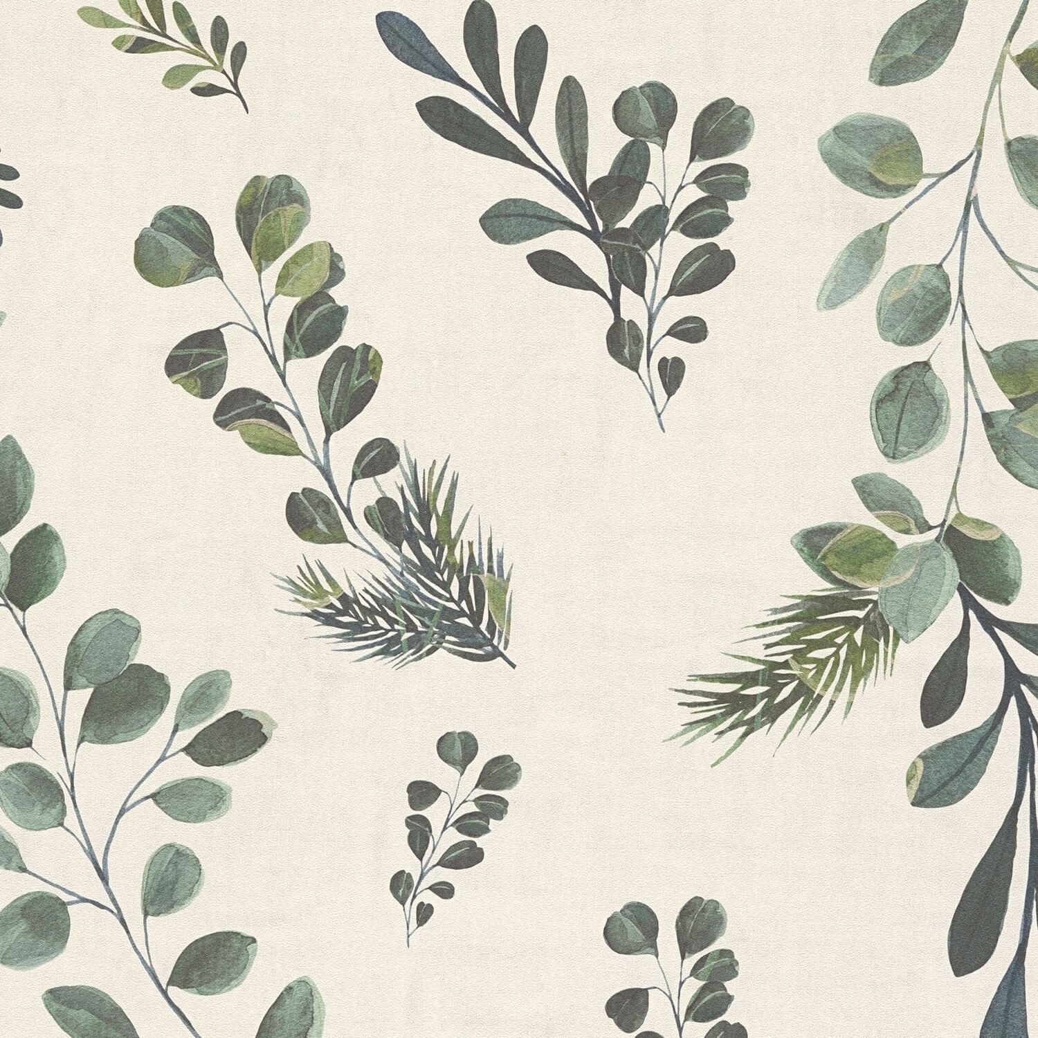 Profhome Vliestapete 782211-GU Natur Tapete Floral matt grau oliv-grün, glatt, (1 Rolle, 5,33 qm), heißgeprägte Vliestapete, grün