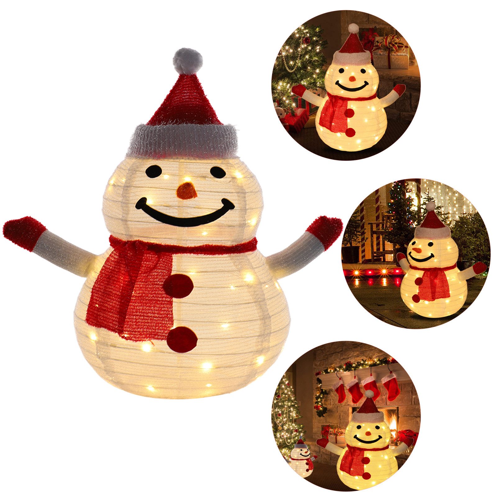Weihnachtsfigur LED Weihnachts Snowman 40LED, 60cm Hoch