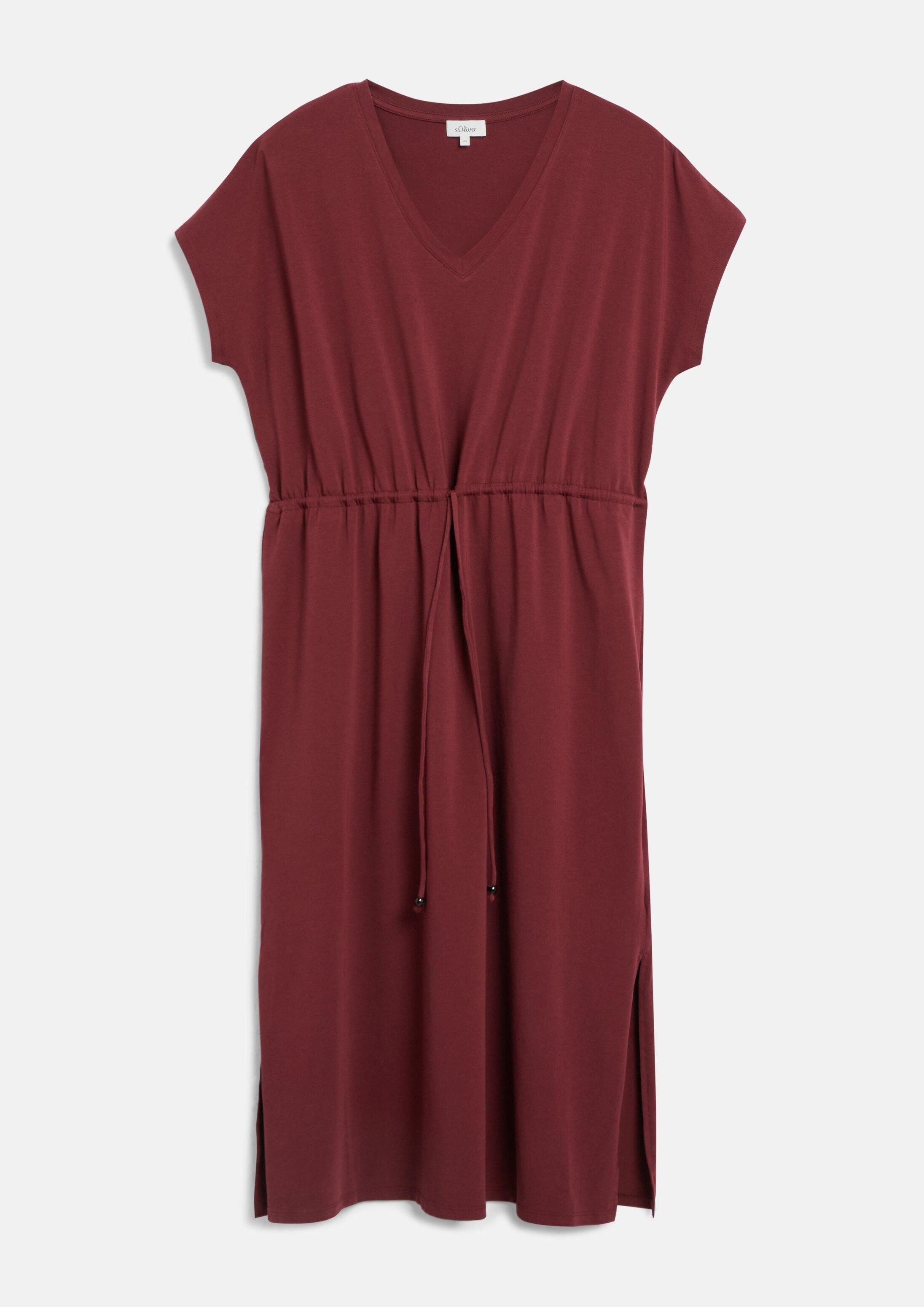 s.Oliver Midikleid Kleid Jerseykleid in Midilänge mit Tunnelzug