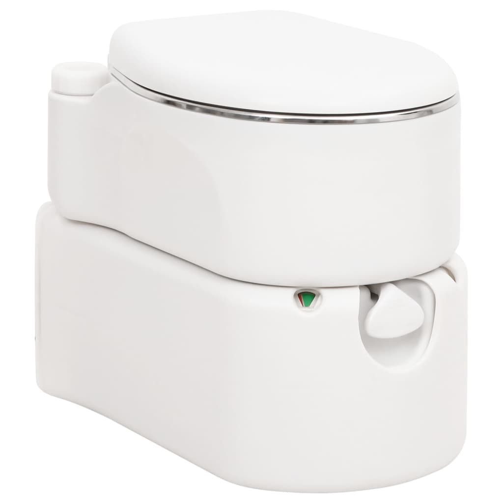 vidaXL Campingtoilette Camping-Einbautoilette Weiß 24+17 L HDPE & Stahl