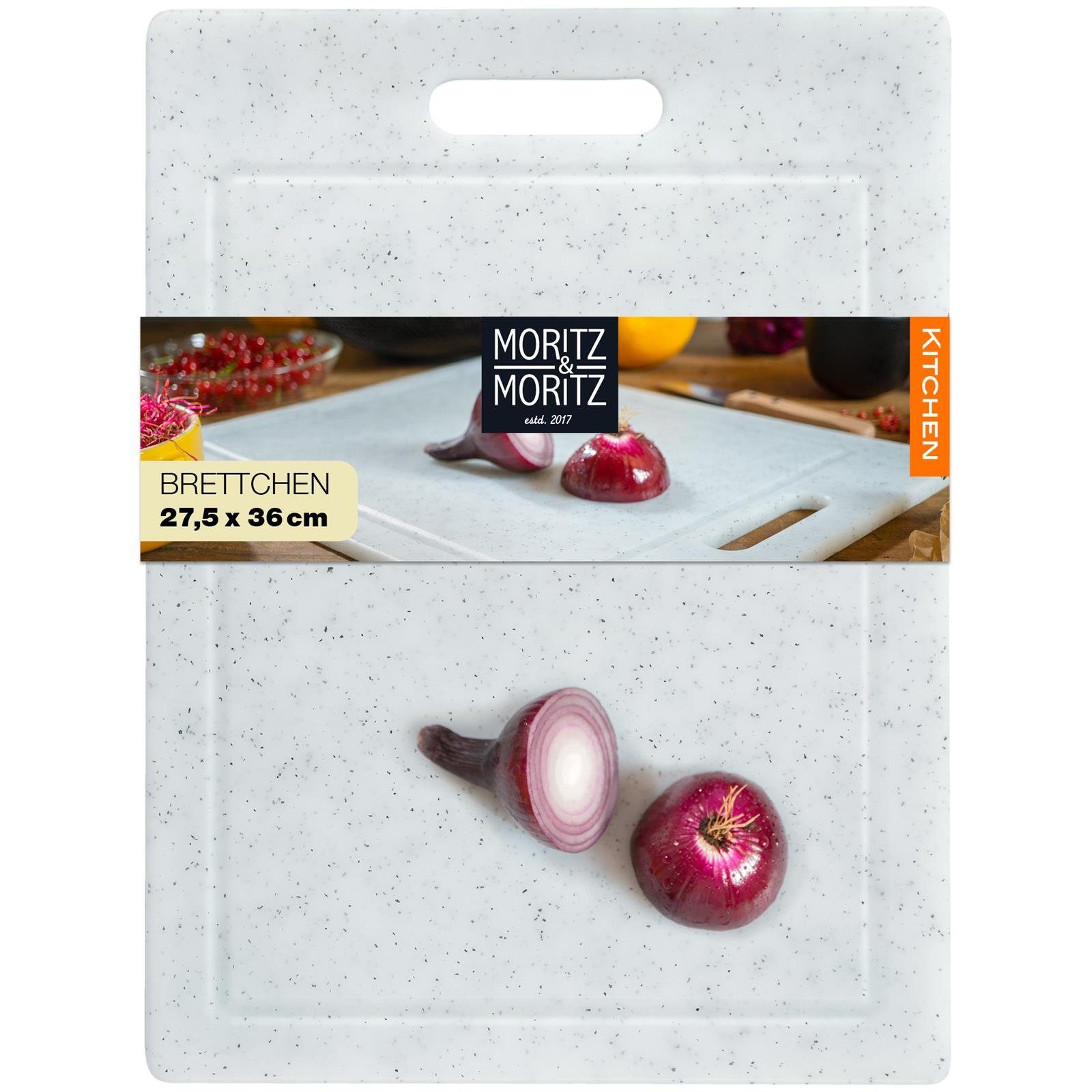 Moritz & Moritz Schneidebrett Schneidebrett Kunststoff 36 x 27,5 cm, Kunststoff, (Granitoptik, 1-St), Schneidebrett Grantioptik mit Eingriffsöffnung und Saftrille