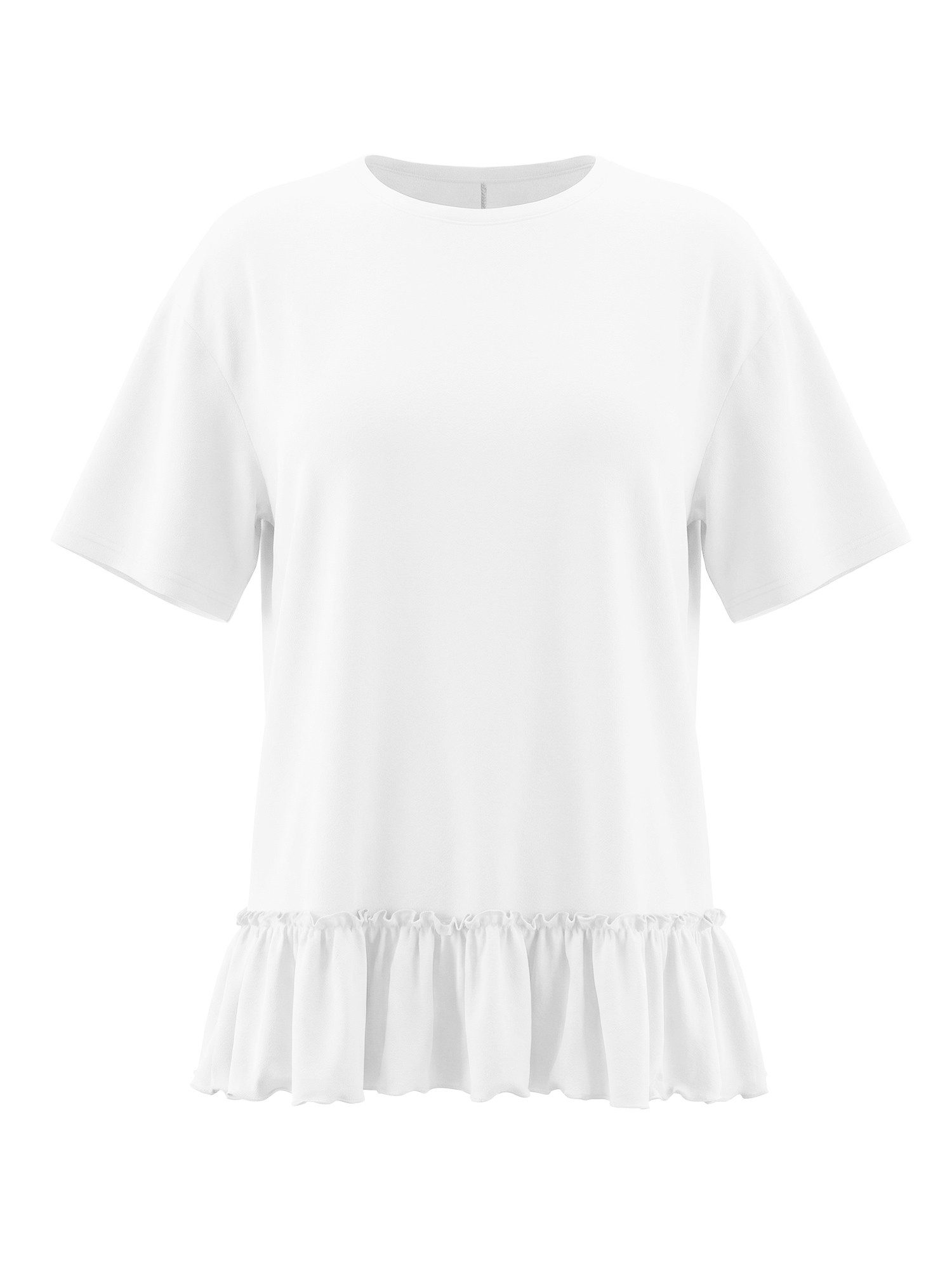Shirtkleid Damen mit Rüschen Rundhals Oversize Sommer Strand Tunika