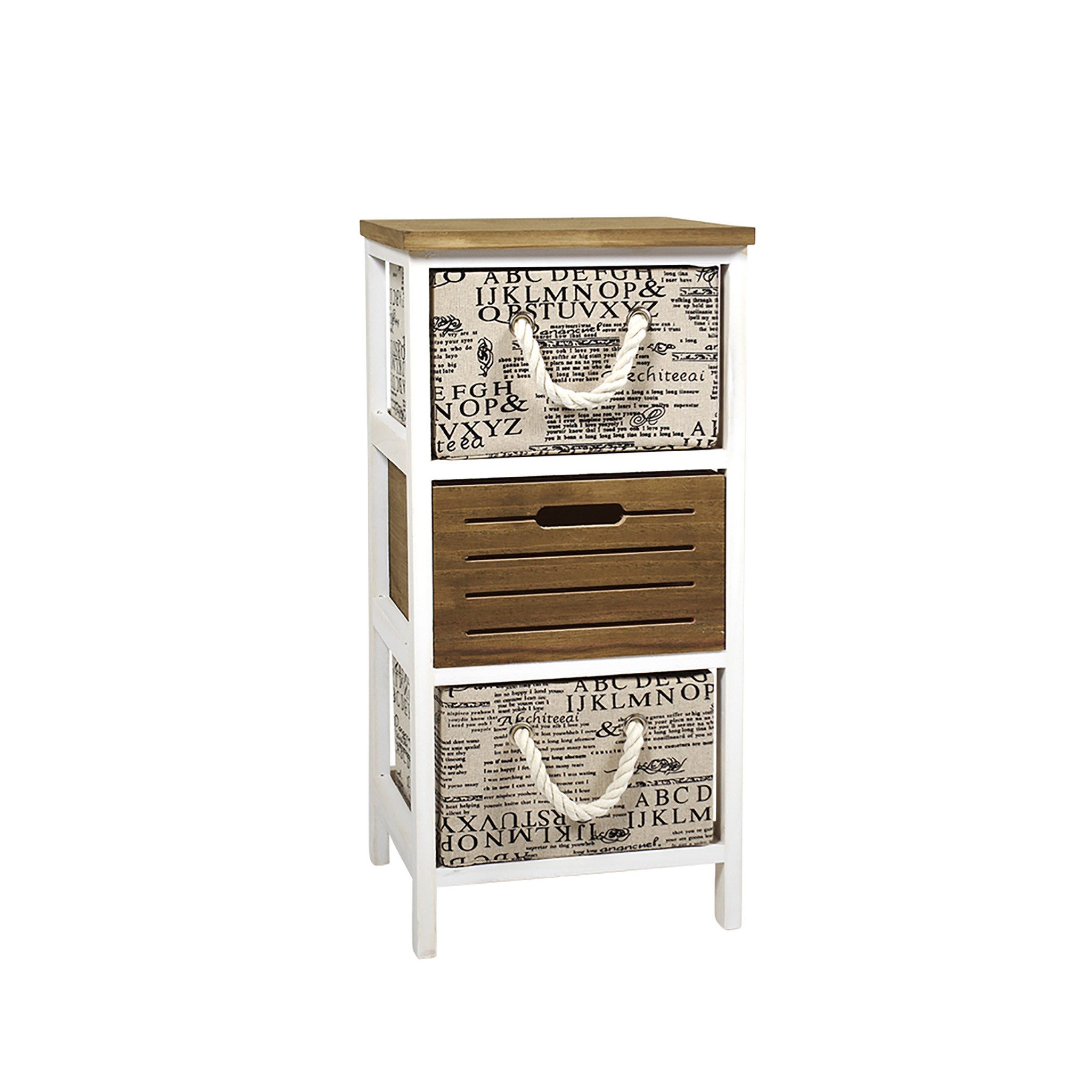 Kobolo Regal Holzregal mit drei Schubfächern im Vintage Stil günstig online kaufen