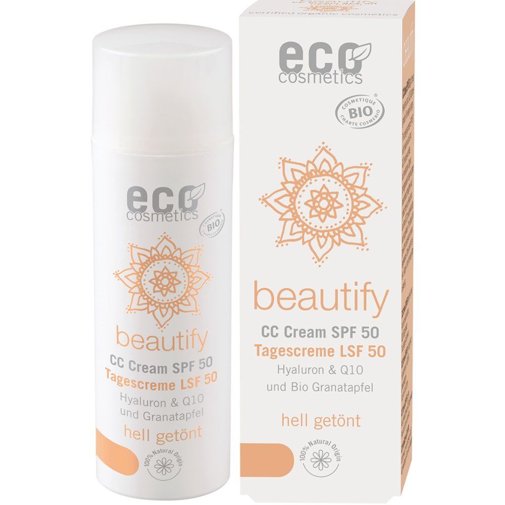 Eco Cosmetics Gesichtspflege CC Creme getönt LSF ECO hell, 50 ml