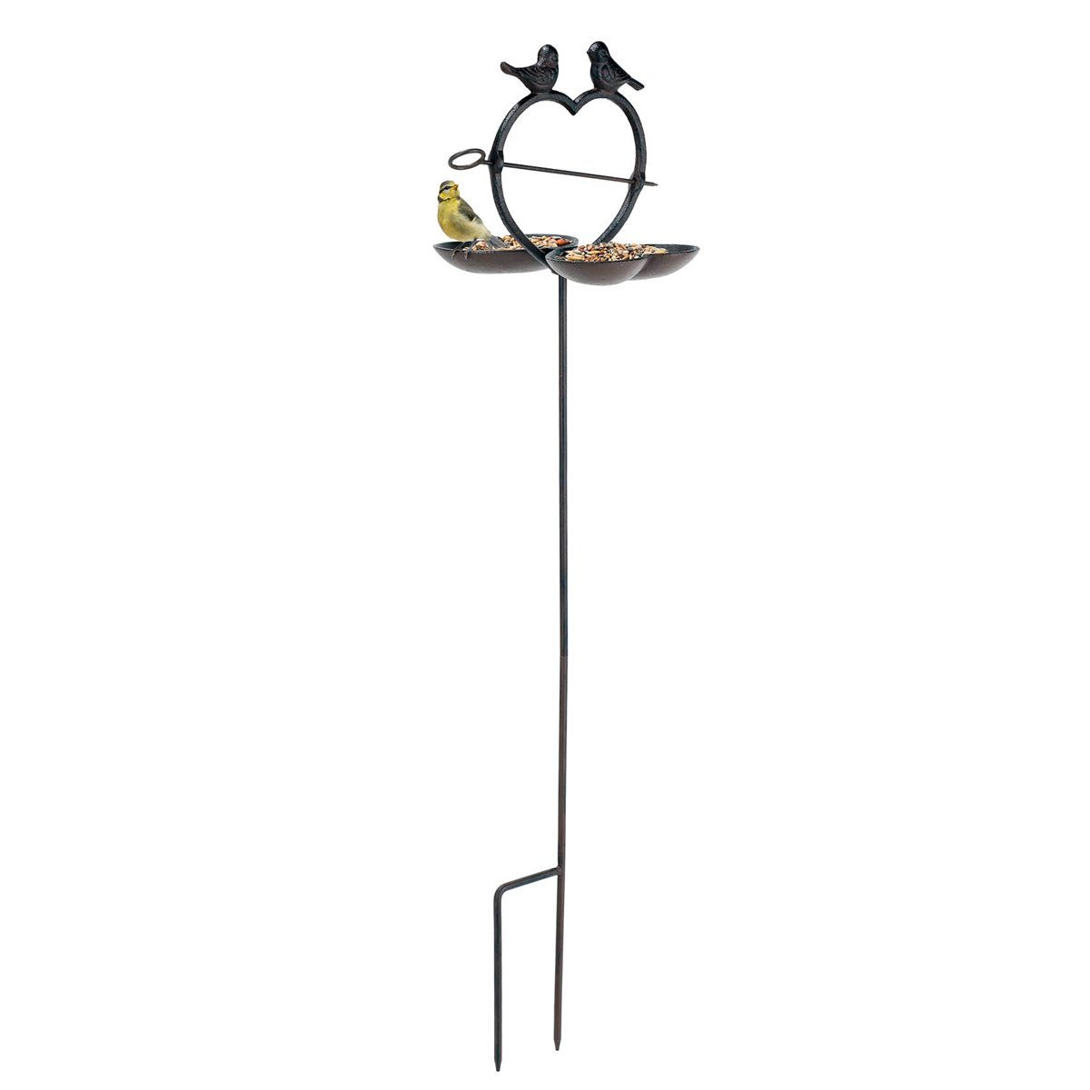 Futterstation Vogelfutterstation mit Ständer Vogelfutterschale aus Gusseisen