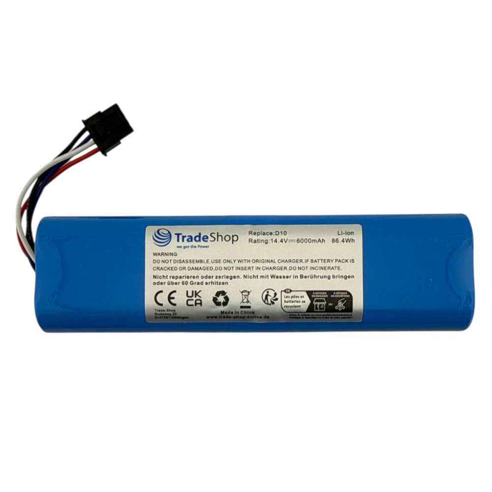 Trade-Shop Akku passend für Dreame L10, L10s, L20, RL55L, RLS5-BL0, RLS5-WH0 Akku Li-Ion 6000 mAh (14.4 V)