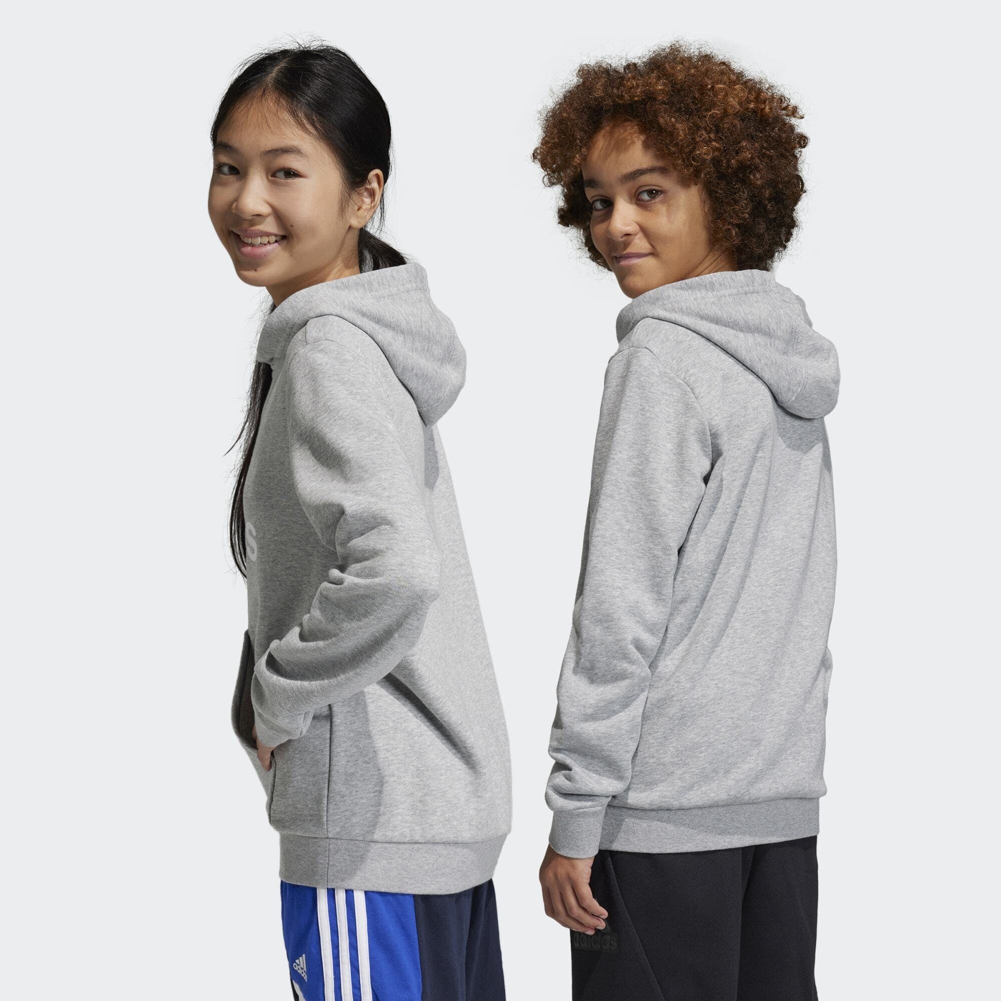 adidas Sportswear Hoodie BIG White HOODIE Medium / Grey Heather ESSENTIALS LOGO COTTON