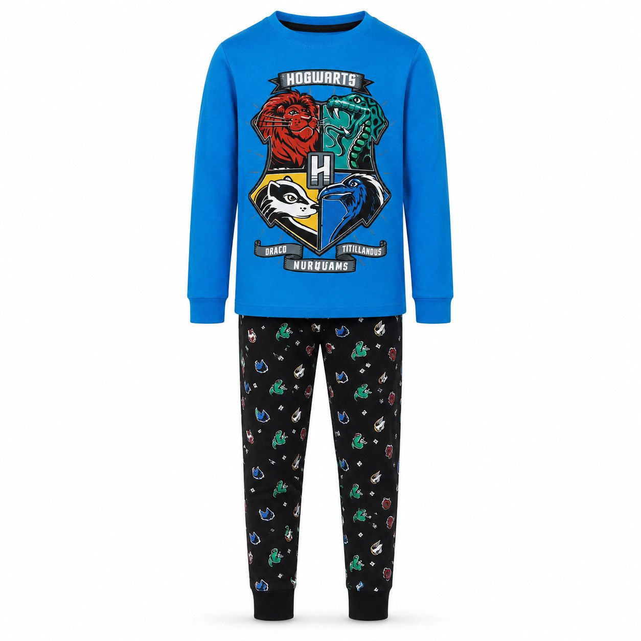 Harry Potter Schlafanzug Harry Potter Hogwarts Kinder jungen langarm Pyjama Gr. 104 bis 134, 100% Baumwolle
