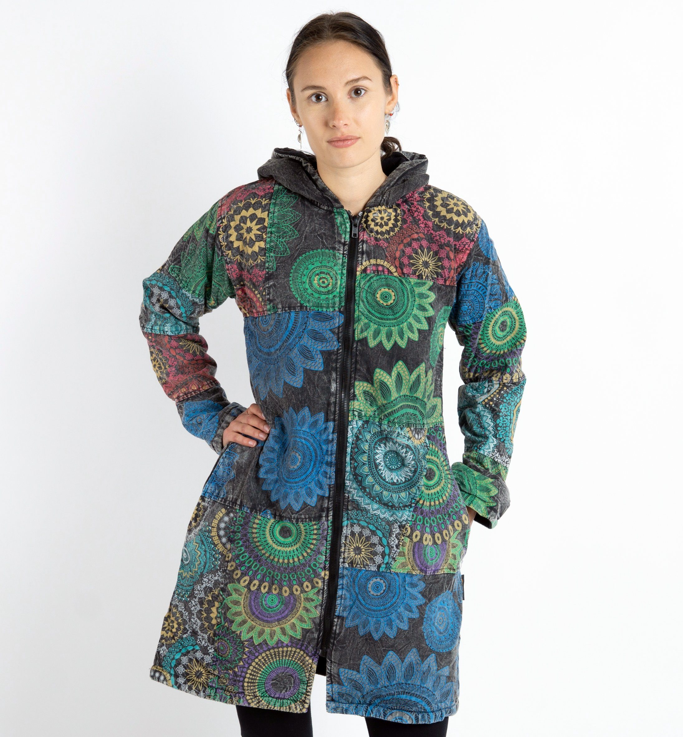 Guru-Shop Langjacke Boho Hippie chic Jacke, Patchwork Jacke,.. alternative günstig online kaufen
