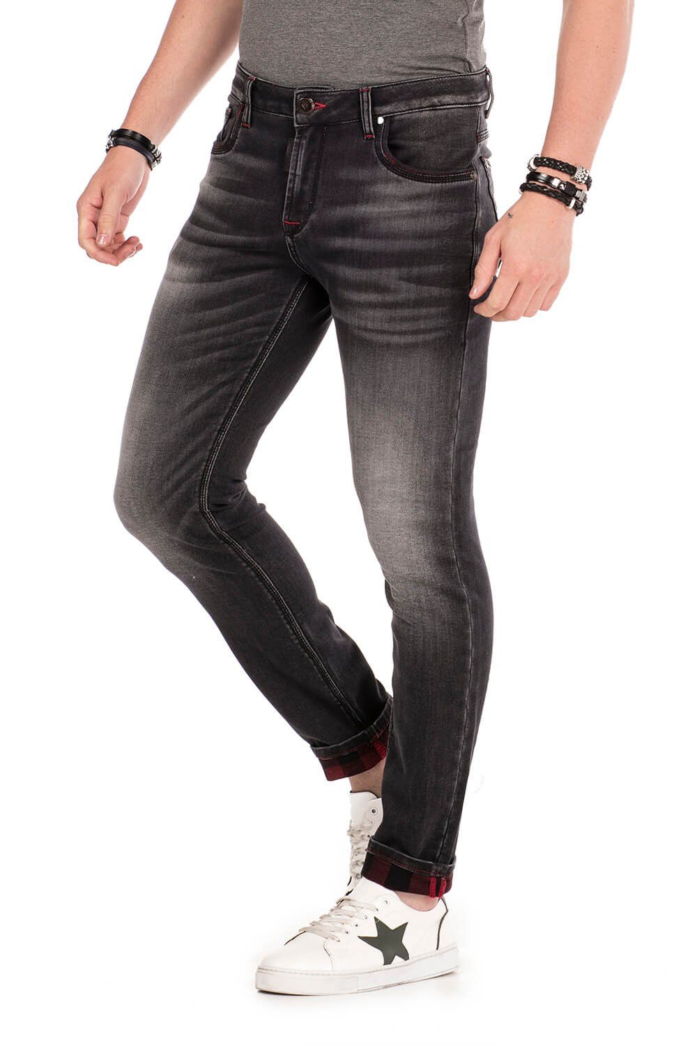 Used Slim-fit-Jeans Look schwarz Cipo & im Baxx