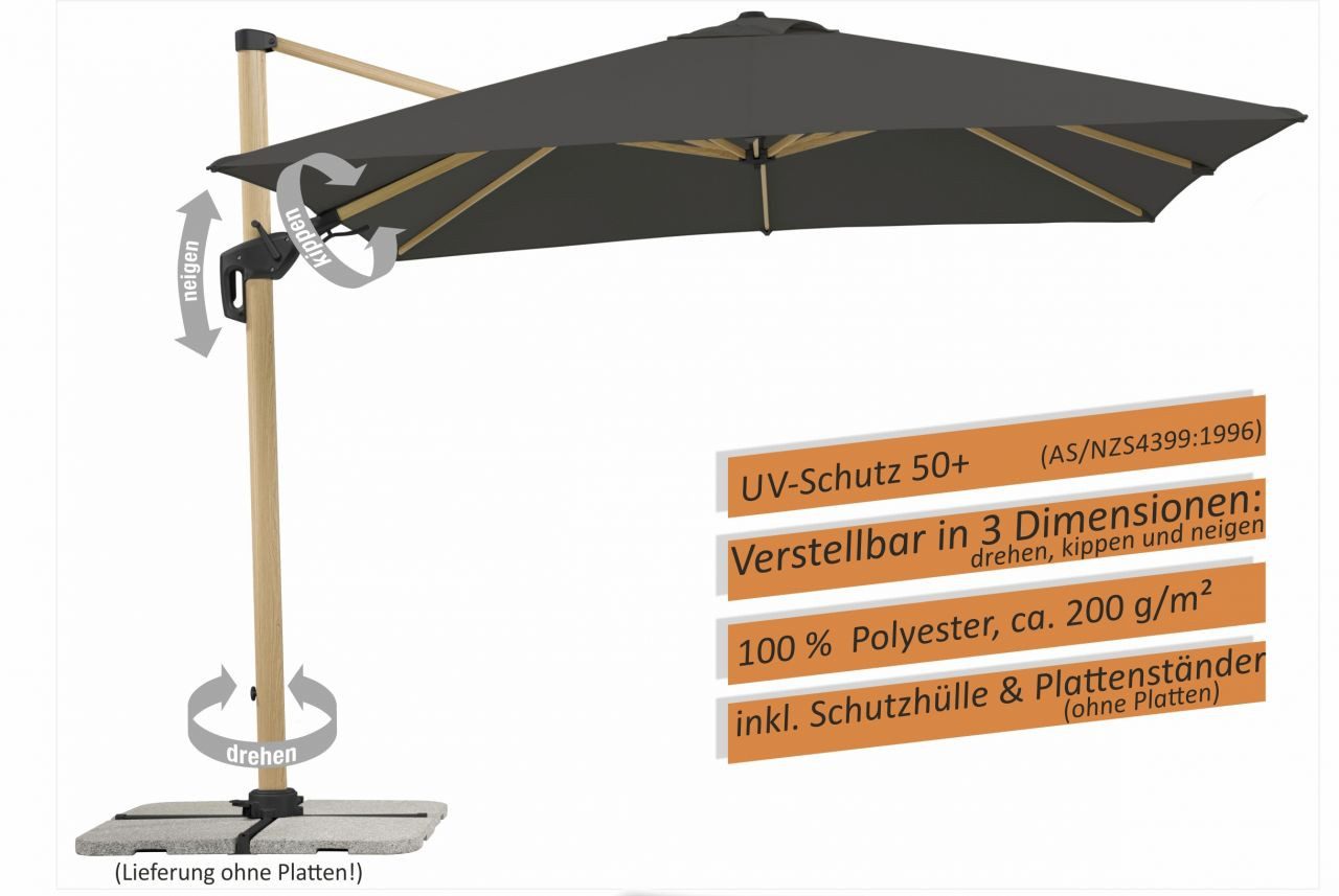 Schneider Schirme Ampelschirm Schneider Sonnenschirm Rhodos Twist Woody