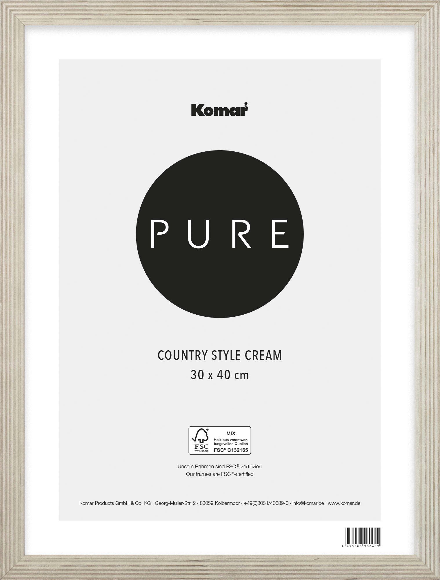 Komar Bilderrahmen Country Style Holz, Echtholzrahmen mit hochtransparentem Acrylglas