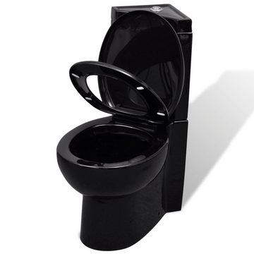 vidaXL Tiefspül-WC Toilette für Ecke Keramik Schwarz