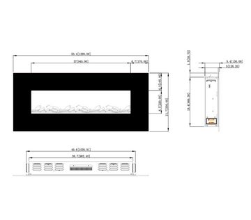 GLOW FIRE Elektrokamin Mars Wandkamin elektrisch mit Heizung, Elektrischer Kamin mit Fernbedienung, Timer, 3 Dekorationen, LED Feuer