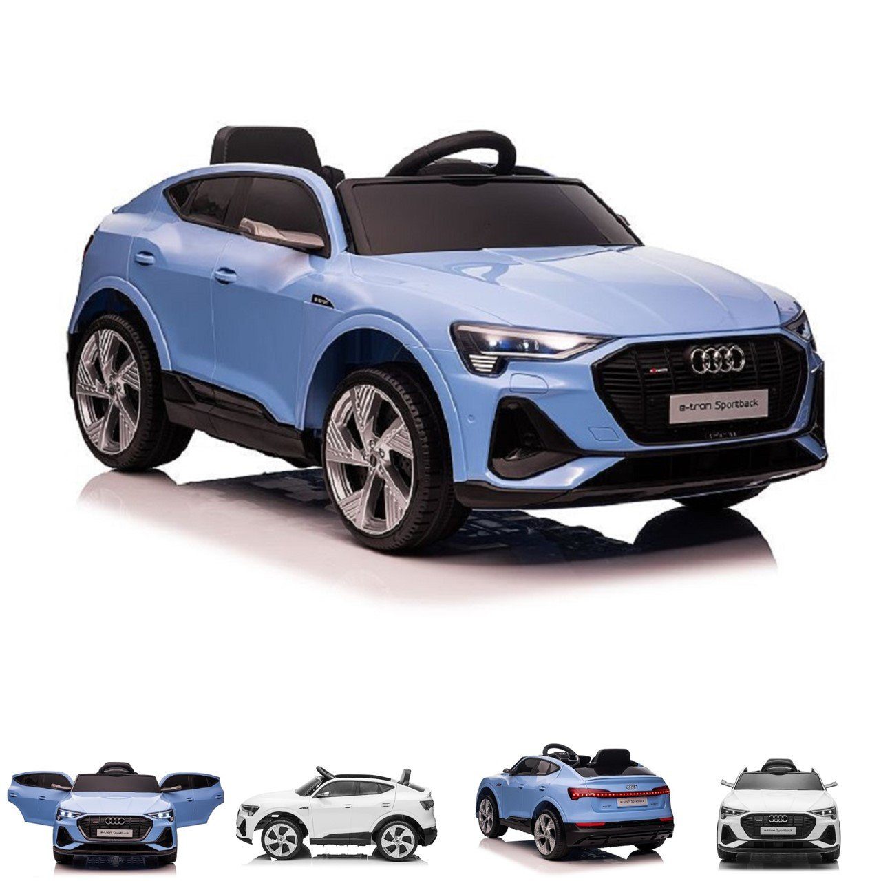 ES-Toys Elektro-Kinderauto Elektroauto Audi E-Tron, Belastbarkeit 30 kg, EVA-Reifen, Allradantrieb, Fernbedienung