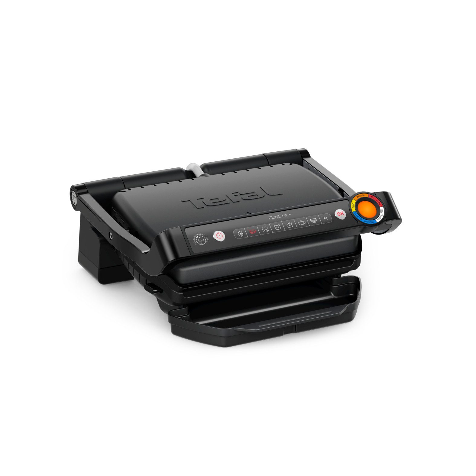 Tefal Kontaktgrill OptiGrill+, erneuerte Kochstufenanzeige, 6 automatische Programme, 2000 W, spülmaschinengeeignete Platten, inkl. MyTefal App, GC717810