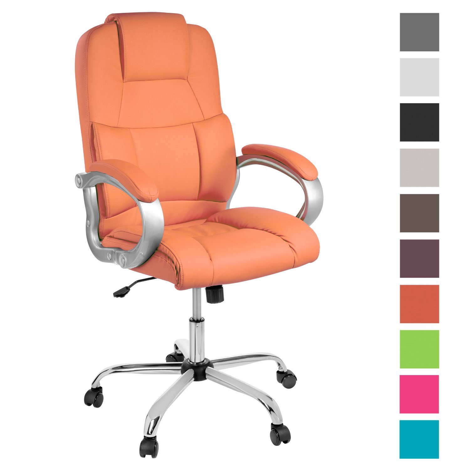 TPFLiving Chefsessel Denver mit abgebremsten Rollen (XXL Bürostuhl ergonomi günstig online kaufen