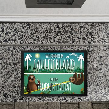 Fußmatte Willkommen im Faultierland Fußmatte mit Faultier Motiv, speecheese