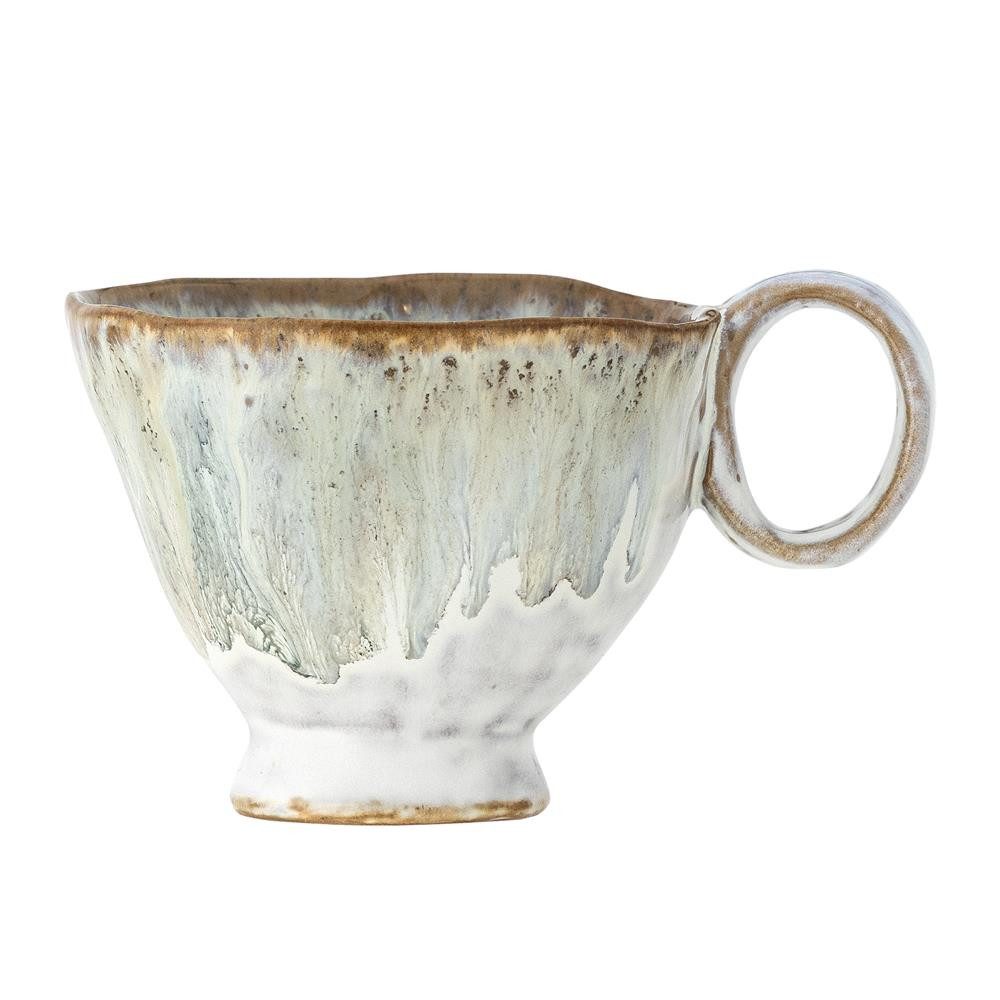 Bloomingville Tasse Imogen, Bunt, Steingut, D8,5xH7 cm, Steingut, Handgefertigt, reaktive Glasur, Rustikal, Design Tasse, Graugrün-Töne