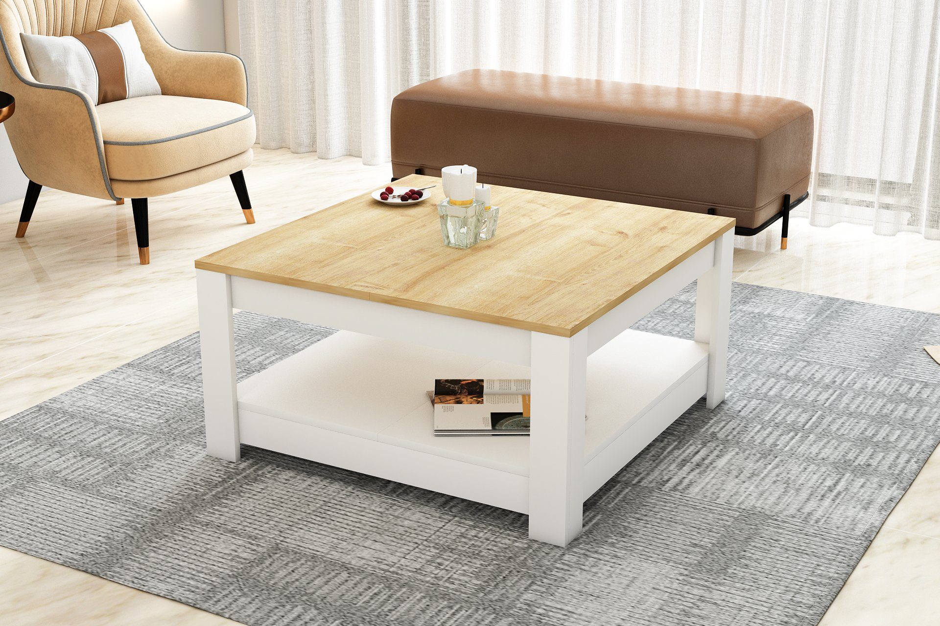 Moderner Beistelltisch 60 Cm, Sofatisch & Nacht Produktbild-Vorschau 4