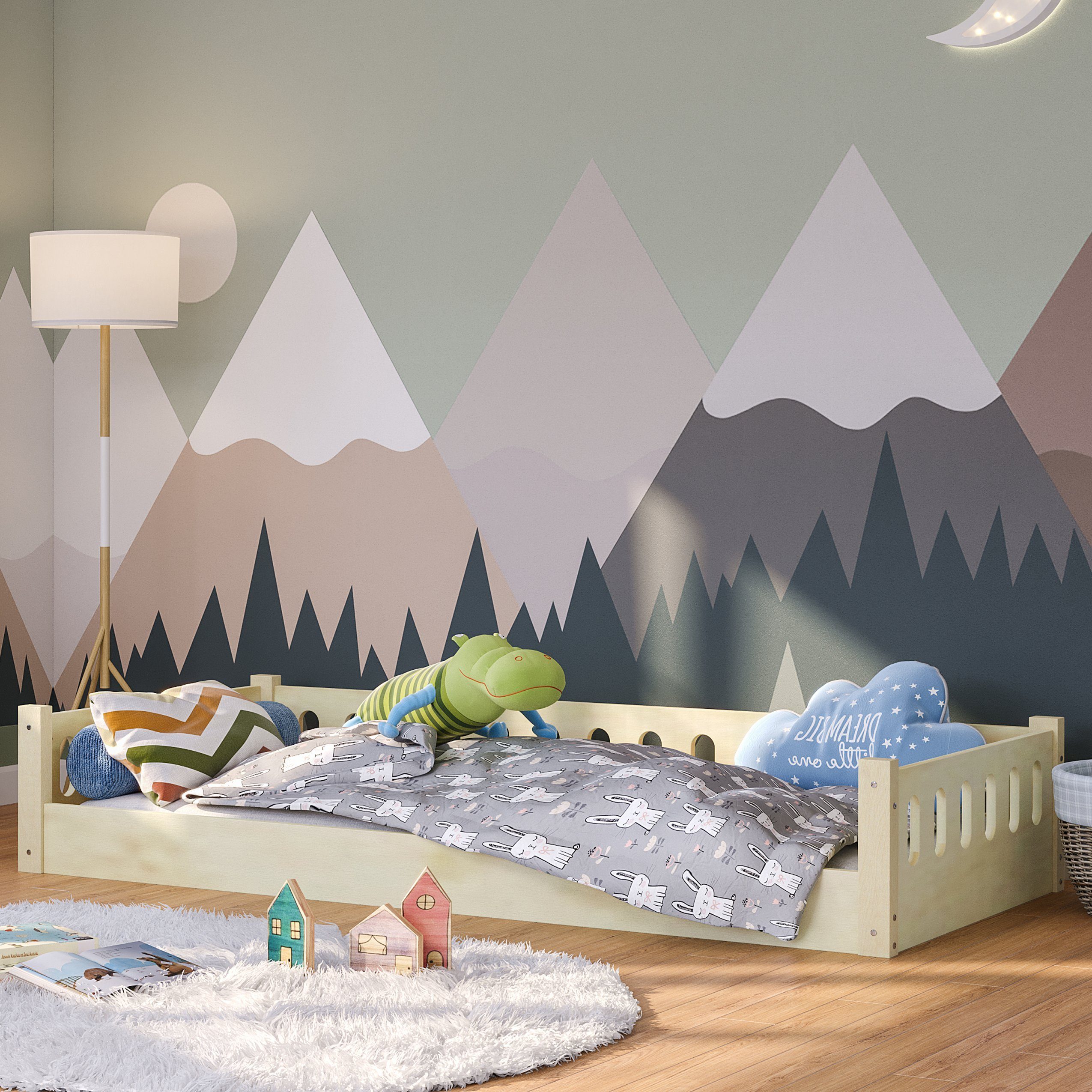 Bellabino Kinderbett Miera (Bodenbett 90x200 cm, inkl. Rolllattenrost), mit günstig online kaufen