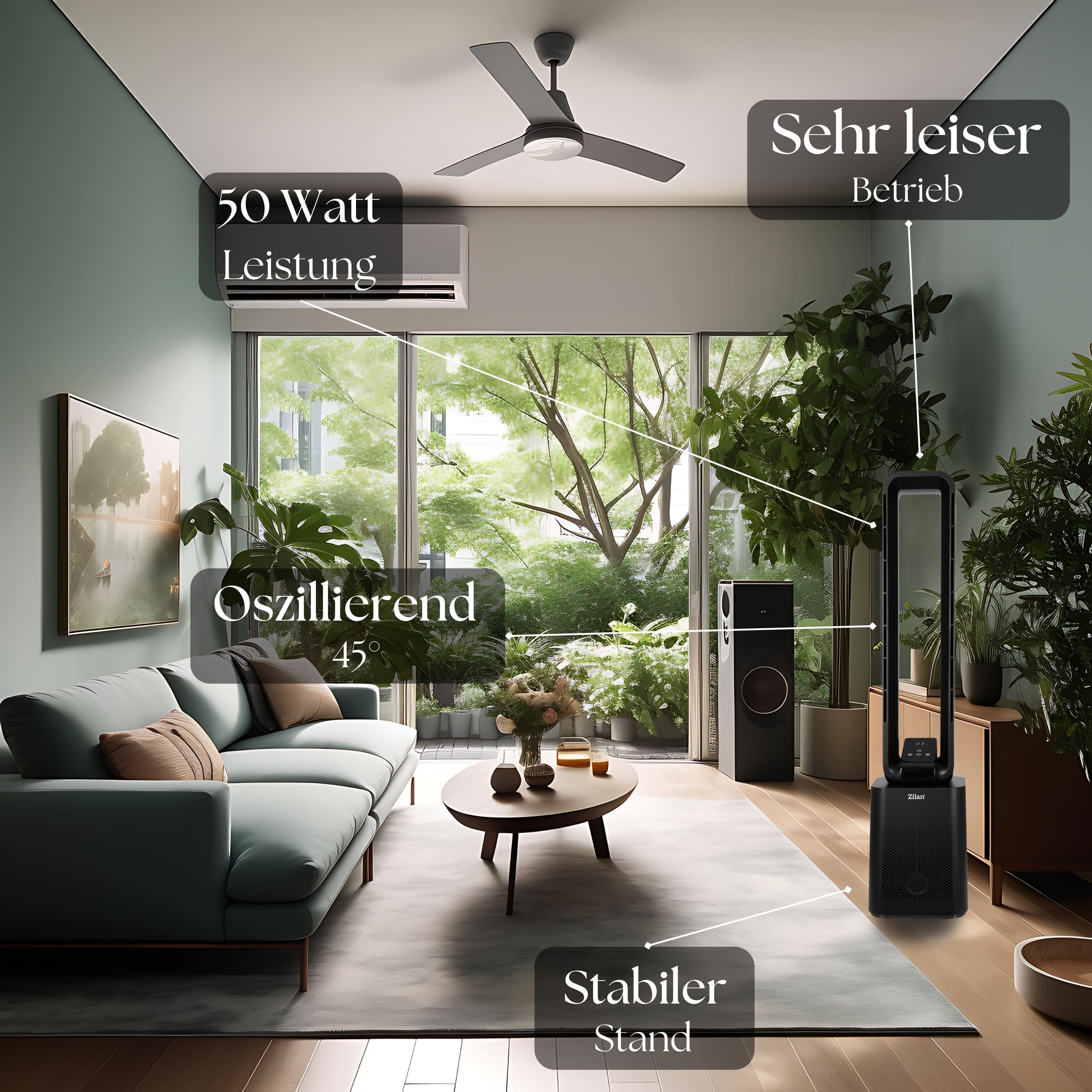 Zilan Turmventilator ZLN-1087, Max. Windgeschwindigkeit: 4,8 m/s