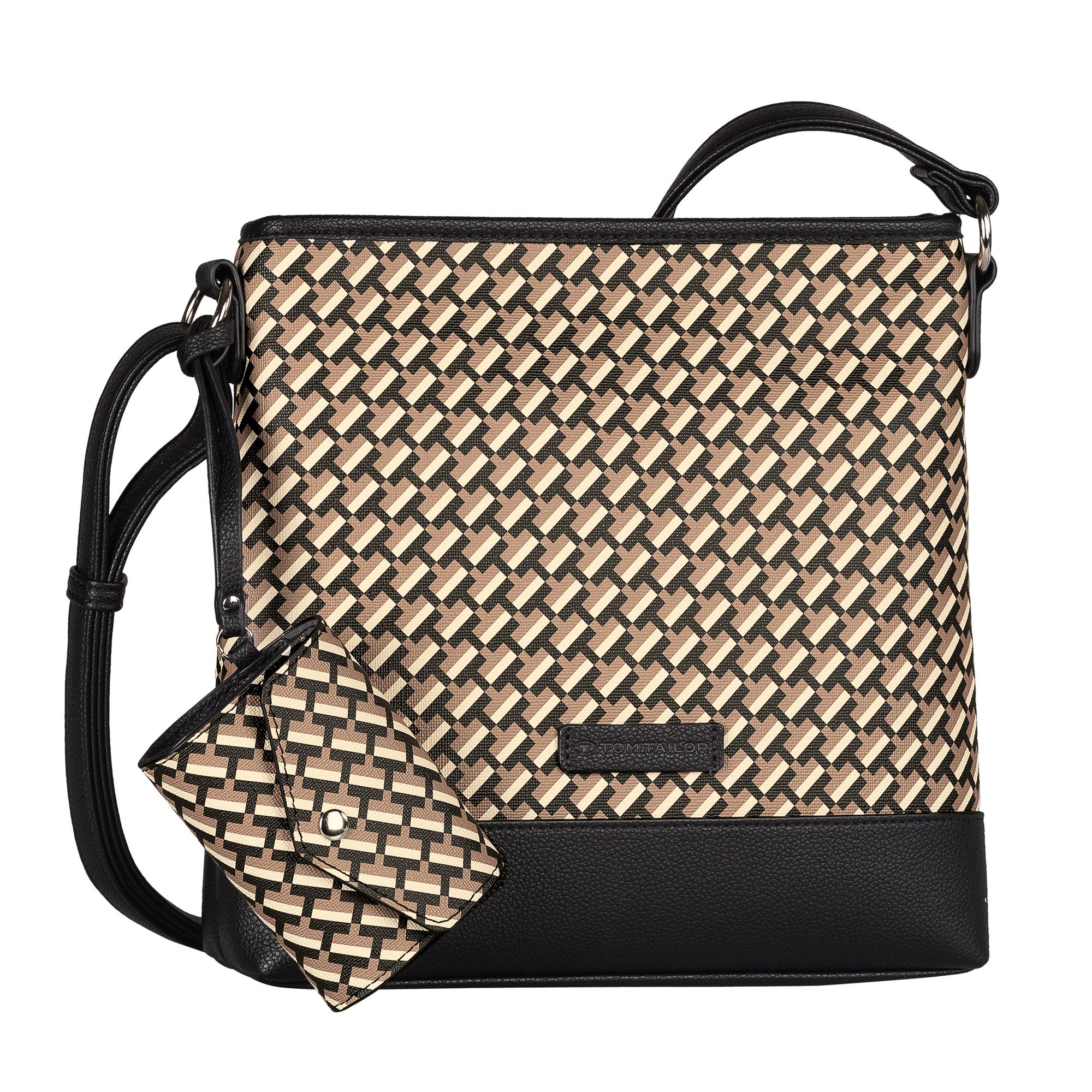 TOM TAILOR Umhängetasche Xenia (Set, Eine abnehmbare Anhängetasche), mit raffiniert geometrischen "T" Print des Logos auf dem Taschenkörper