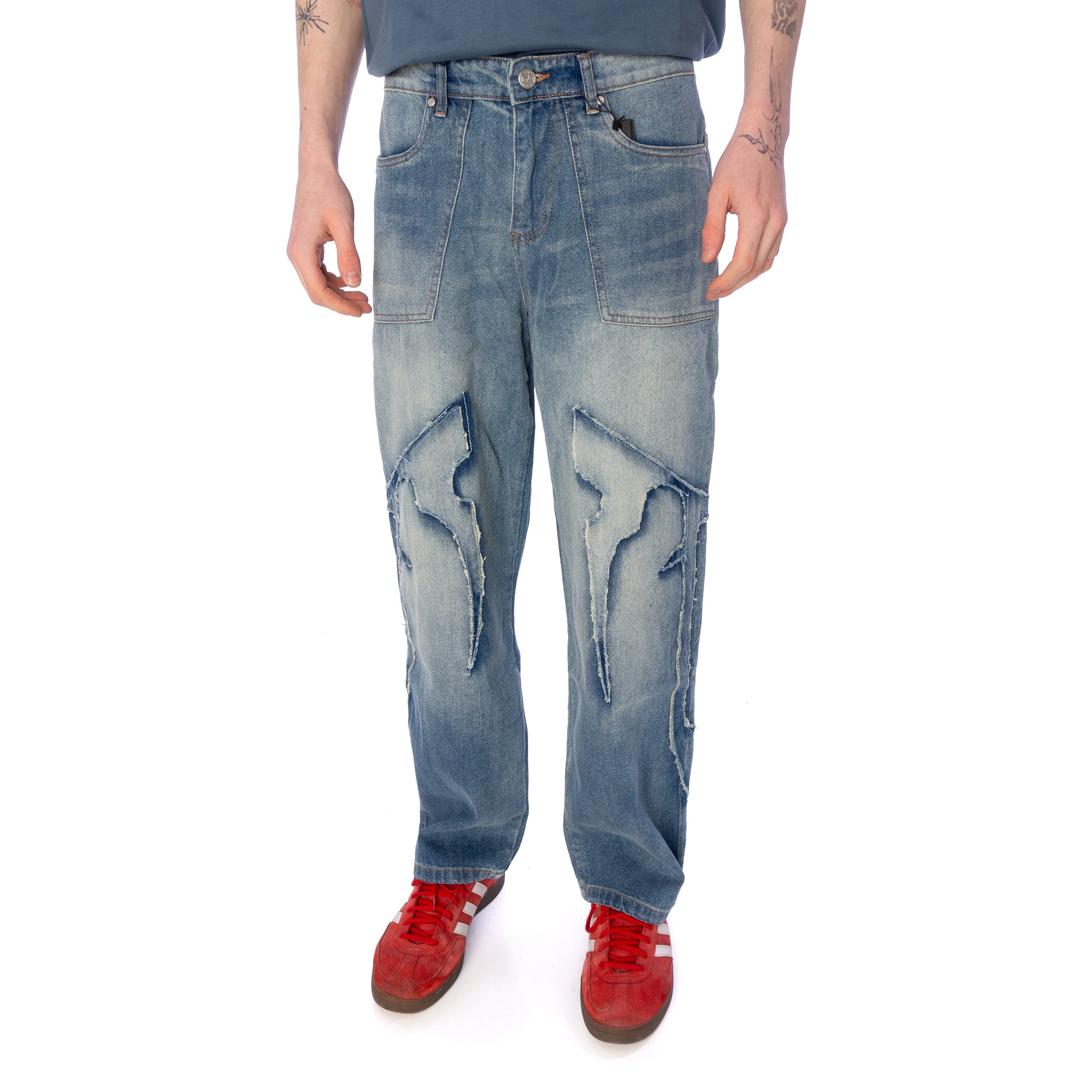 Favela 5-Pocket-Jeans Jeans Favela Fabric Patch blue wash