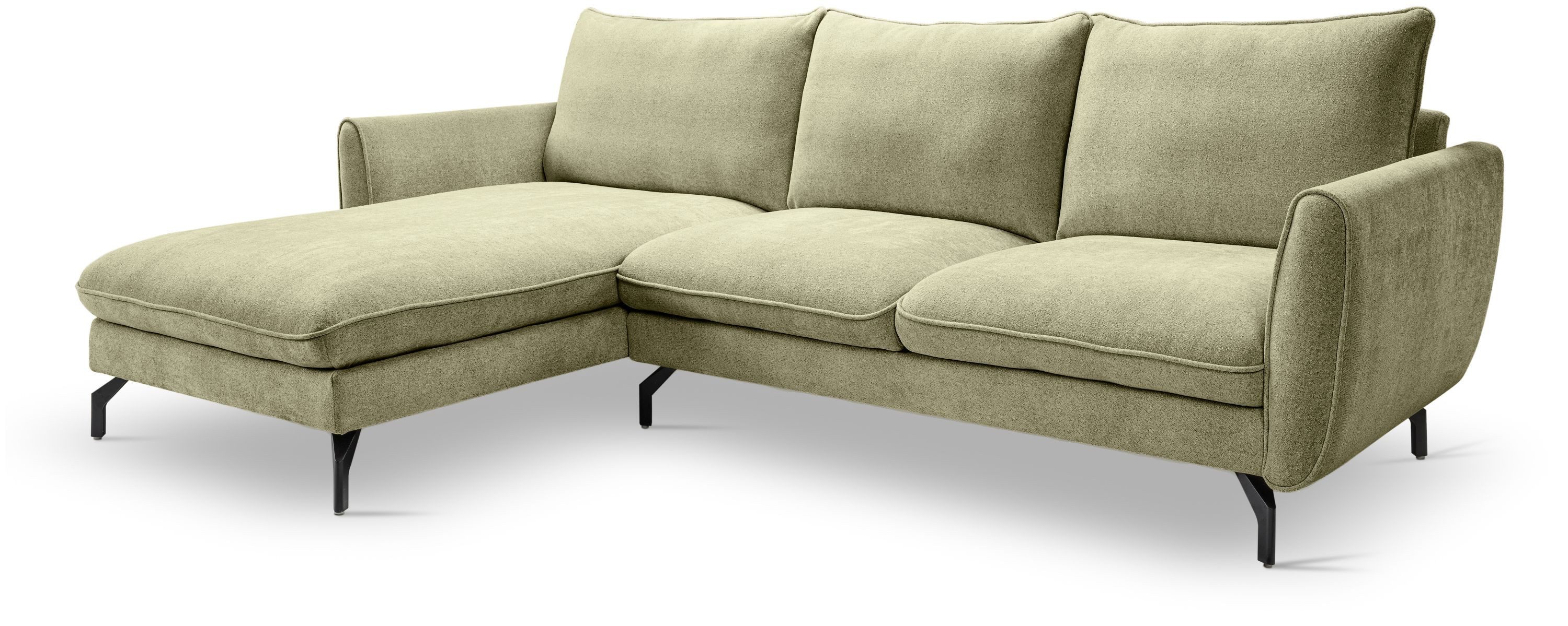 xonox.home Ecksofa, in L-Form Recamiere links aus Webstoff in grün B/H/T: 259x87x165cm