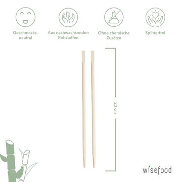 wisefood Essstäbchen Bambus Essstäbchen einzeln verpackt 23 cm