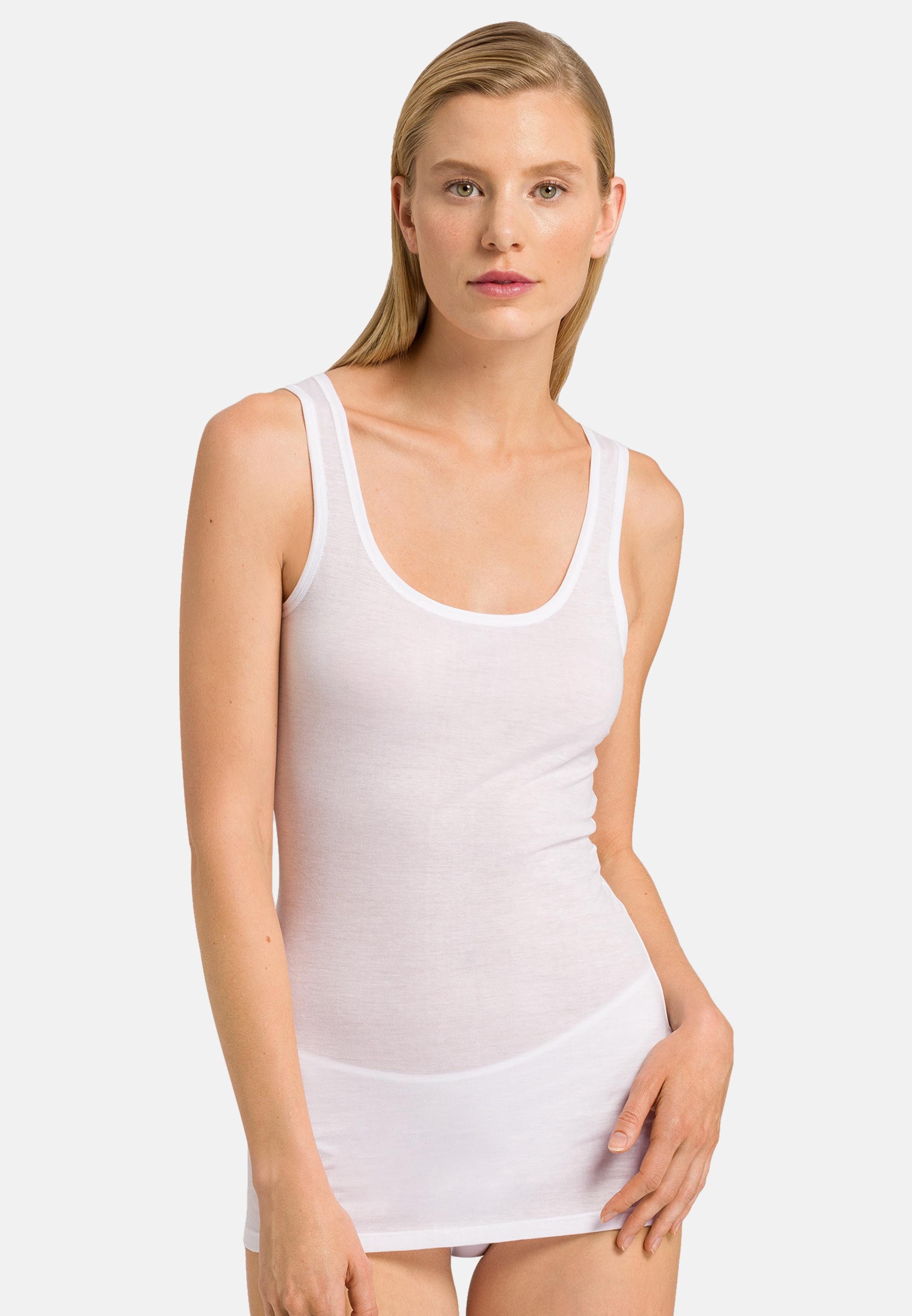 Hanro Unterhemd Ultralight (1-St) Unterhemd / Top - Baumwolle - Atmungsaktiv
