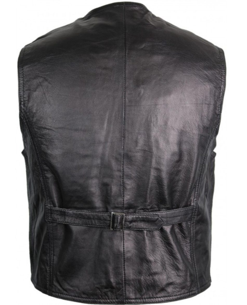 MDM Lederweste Klassische Herren Lamm Nappa Lederweste – Bild 3 von 5