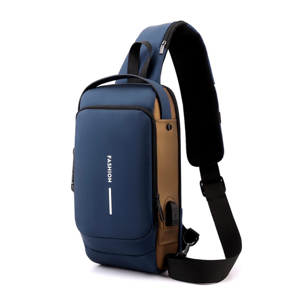 Blusmart Umhängetasche Wasserdichte Unisex-Brusttasche/Umhängetasche (Mit USB-Ladeanschluss und Diebstahlsicherung, Multifunktionstaschen + Seitentaschen), Vielseitige Tragemöglichkeiten