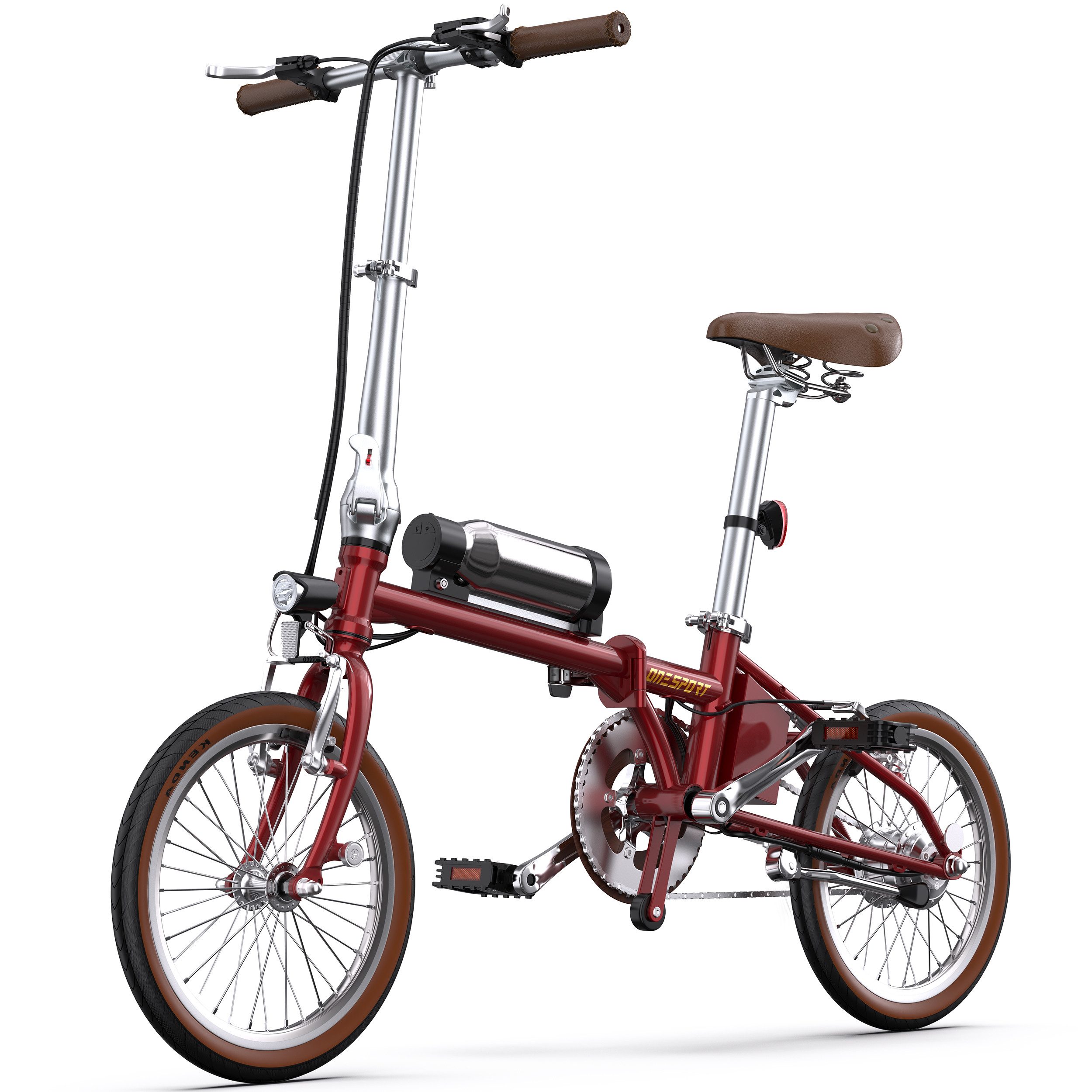 Onesport E-Bike Cityrad Elektrofahrrad OT02 e bike für herren u.damen 187Wh 36V 250W klapprad, 1 Gang, Kettenschaltung, Heckmotor, 188 Wh, 36V 250W 30Nm Klapp-E-Bike 40km Reichweite 14,5kg leicht