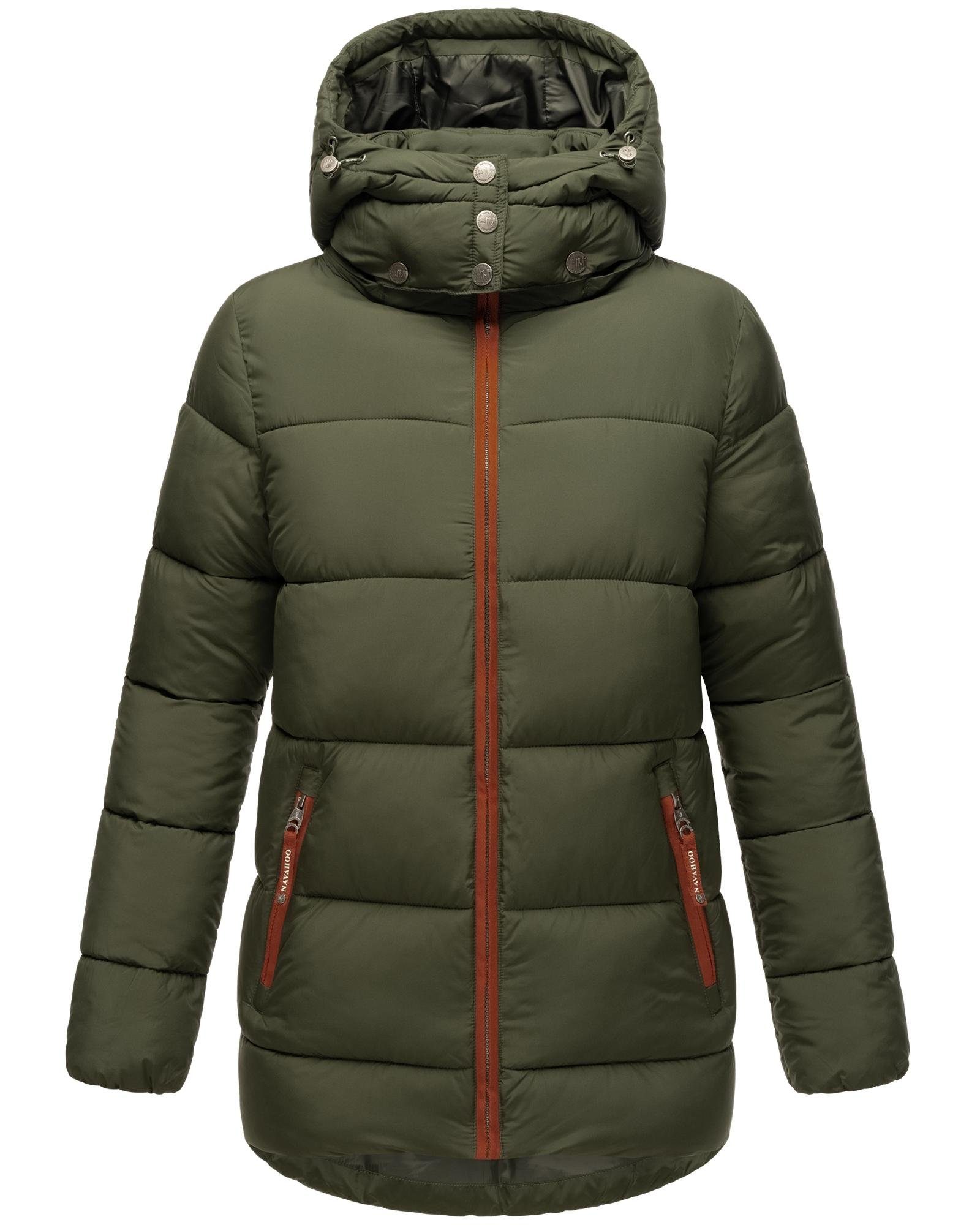 Navahoo Winterjacke Wattewölkchen Modische Damen Steppjacke mit kontrastfarbenen Details