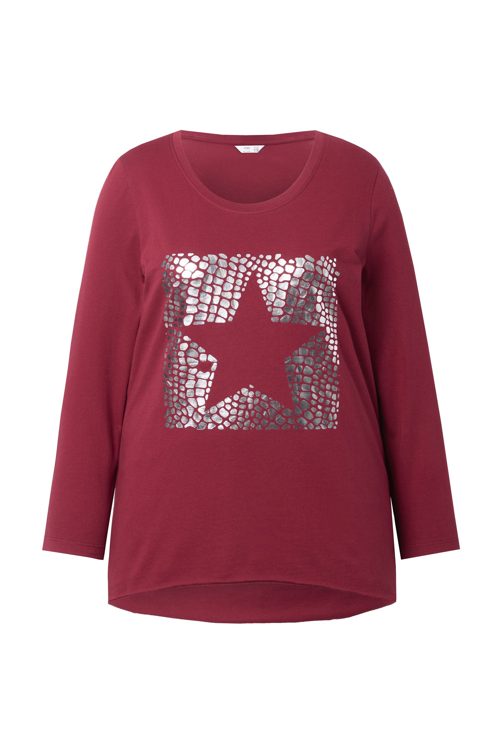 Angel of Style T-Shirt T-Shirt A-Linie Metallic-Stern Langarm