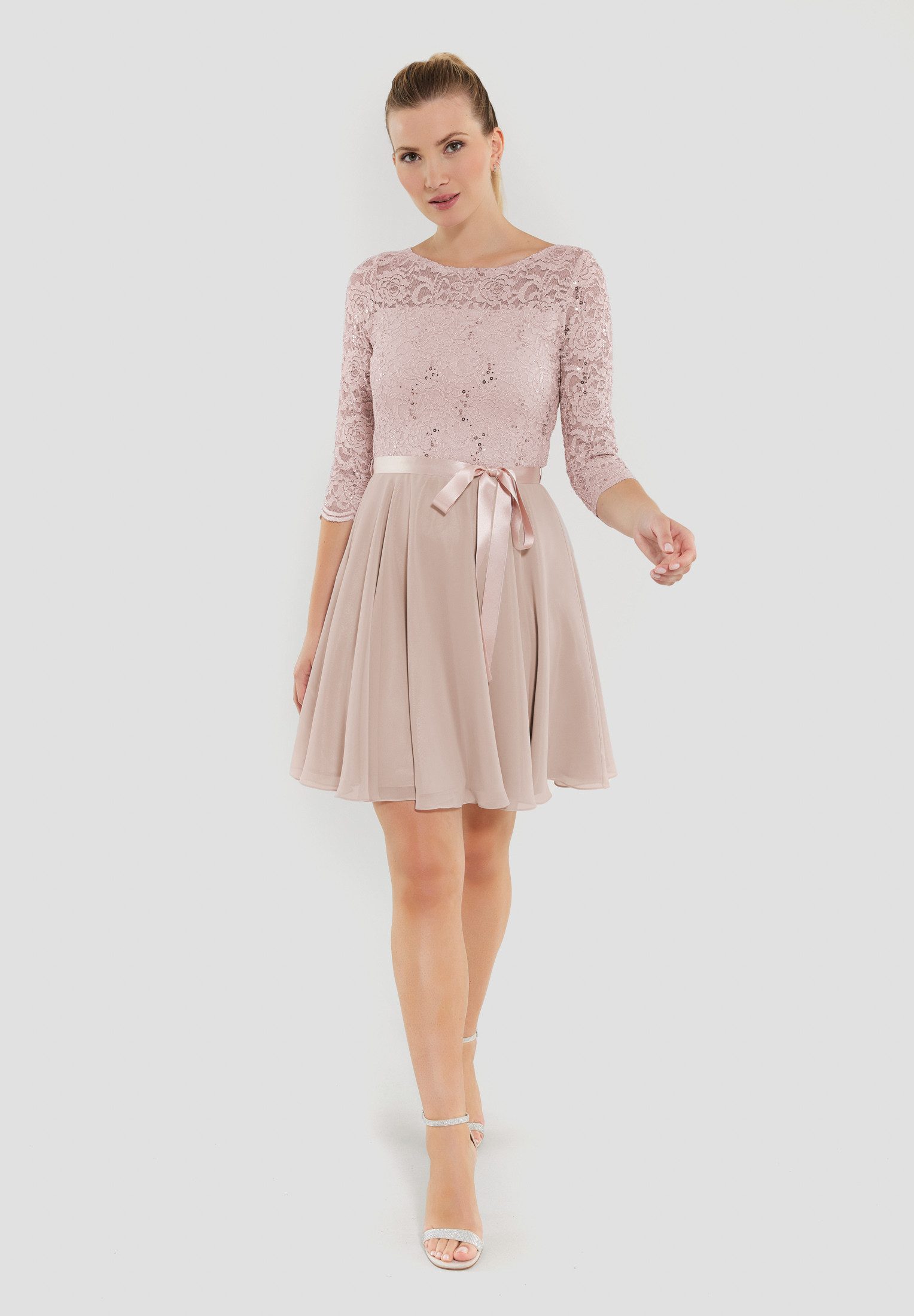 SWING Cocktailkleid Taillierte Passform mit ausgestelltem Rockteil – Bild 5 von 5