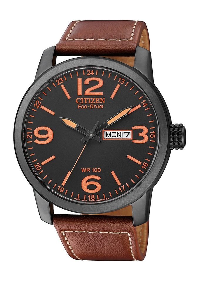 Citizen Solaruhr BM8476-07EE, Armbanduhr, Herrenuhr, Ledearmband, Datum günstig online kaufen