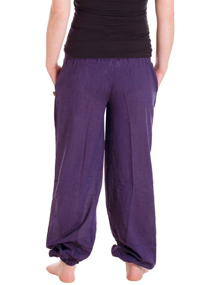 violett Hippie, Yogahose Einheitsgröße Vishes Haremshose Baggyhose, Sommerhose Lange Schlupfhose