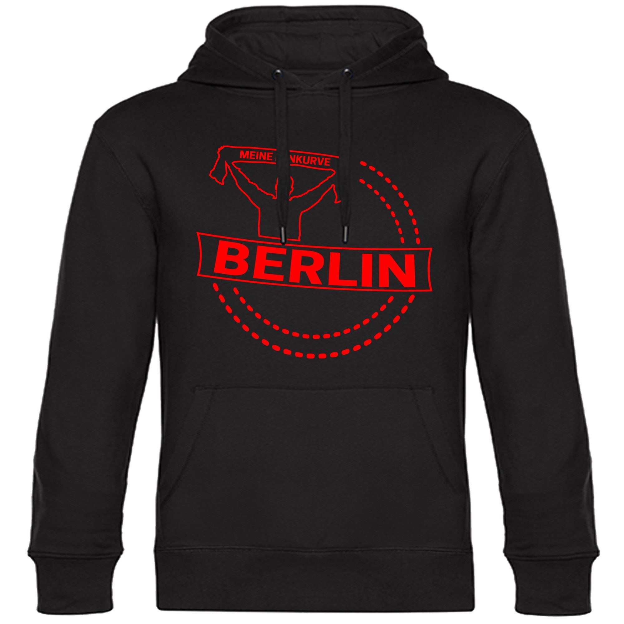 multifanshop Kapuzensweatshirt Berlin rot - Meine Fankurve - Hoodie