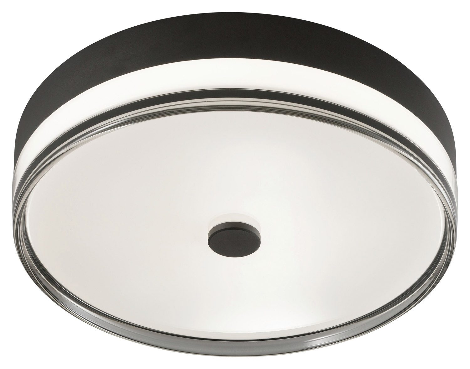 casa NOVA LED Deckenleuchte SORANO, Ø 50 cm, 1-flammig, Chromfarben, Schwar günstig online kaufen