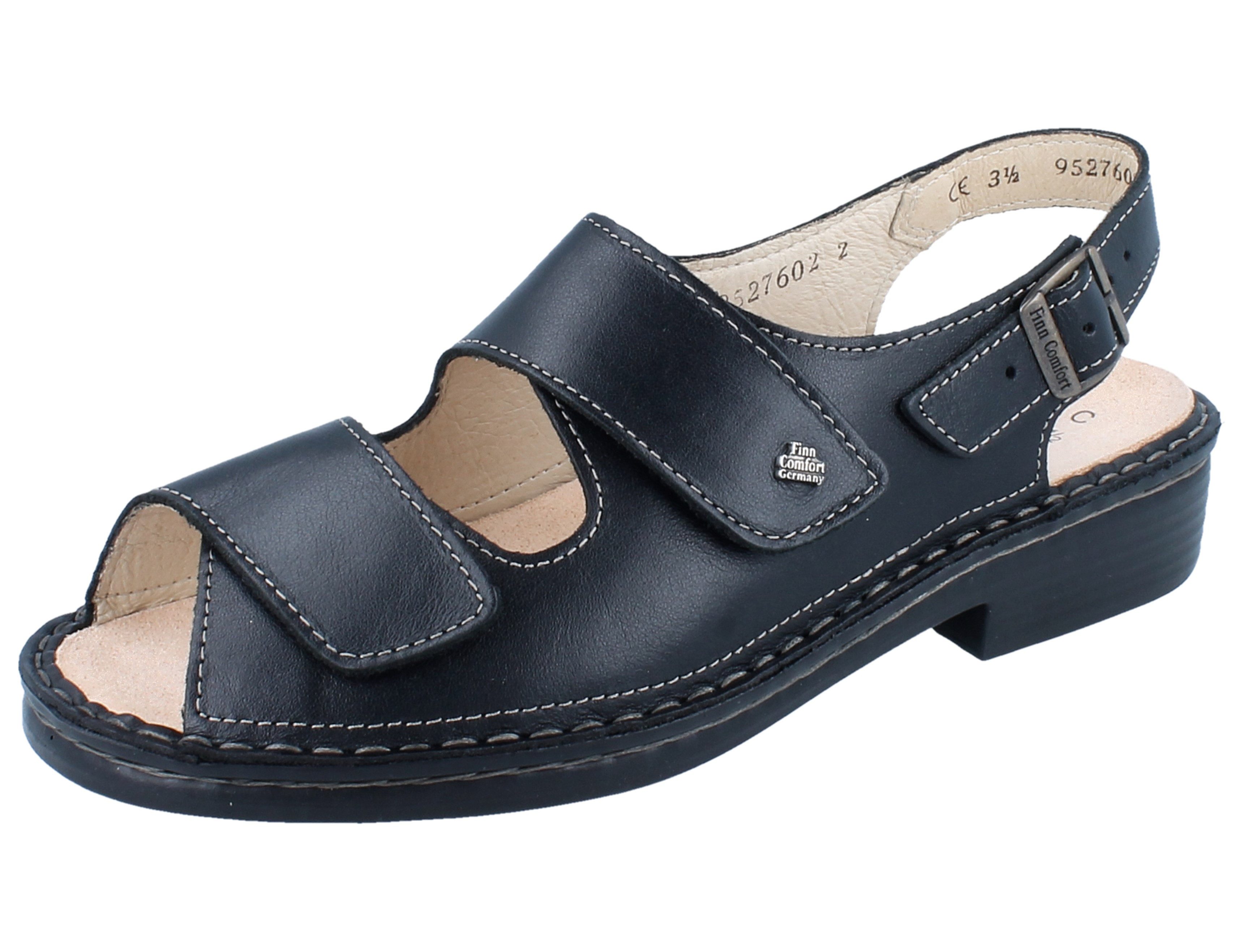 Finn Comfort FINN COMFORT Tahiti Damen Sandale schwarz Glattleder - Größe: UK 9 Sandale Wechselfußbett